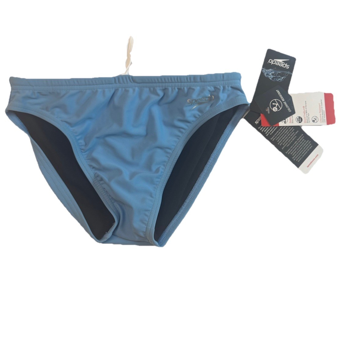 Speedo Swim Brief Mens 30 Tranquil Blue Drawstring Chlorine Resistant