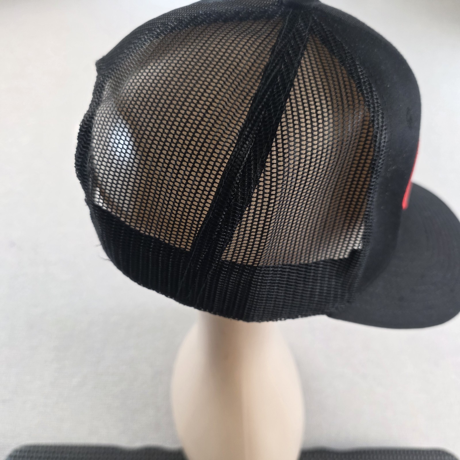 Fierce Headwear “Trucker Til The Day I Die” Mesh Snapback Hat Cap Black/Red