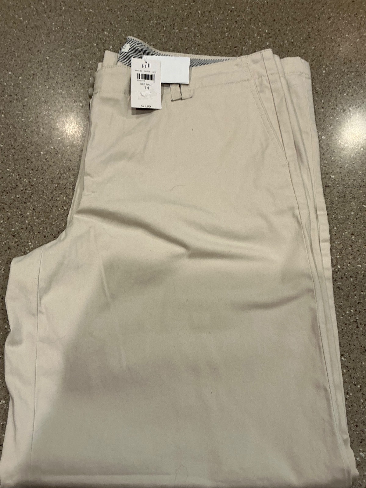 J. Jill Live-In Chino Pants Women’s 14 Sea Salt Beige Straight Office Casual NWT