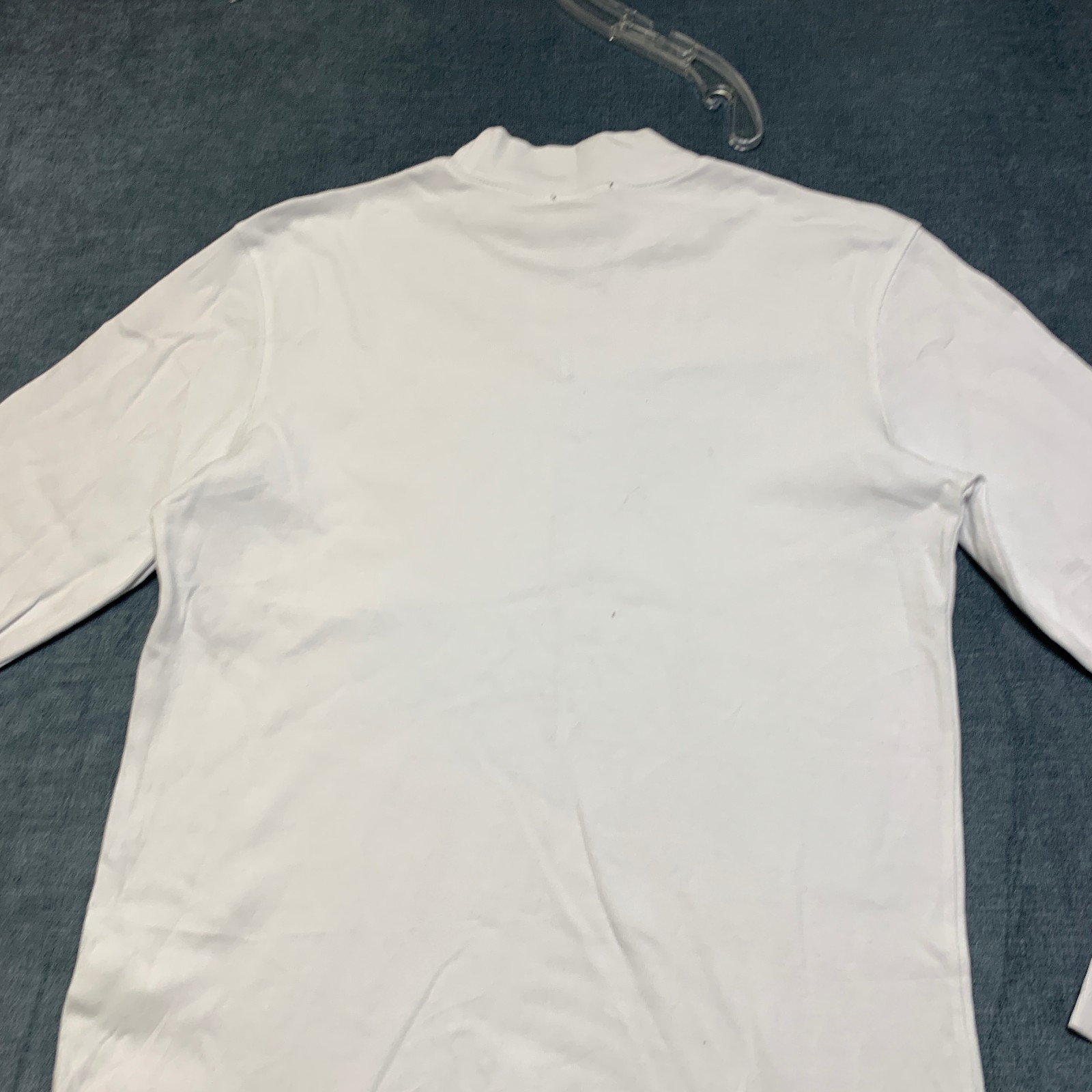 Bossini Shirt Men L White Long Sleeve Mock Neck Pullover Casual Wear Lightweight