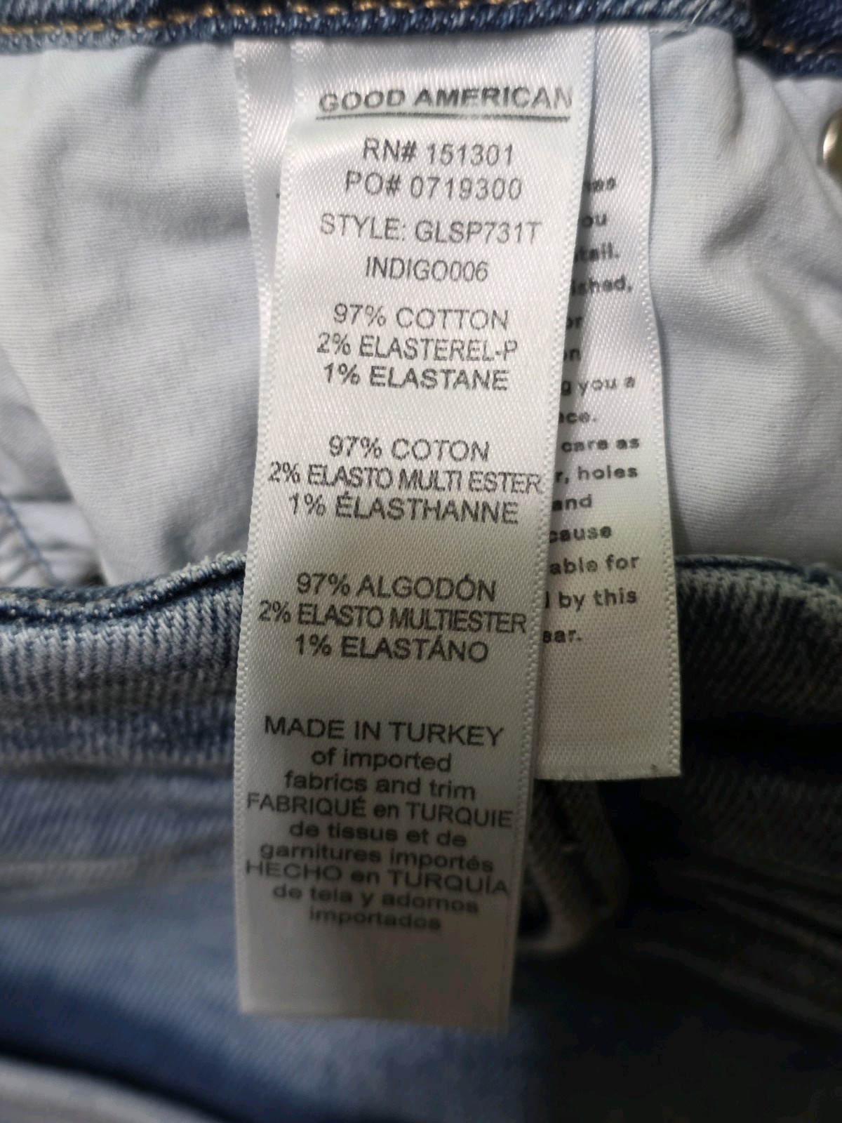 Good American Good Legs Shadow Pockets Skinny Jean Size 4/27 Indigo