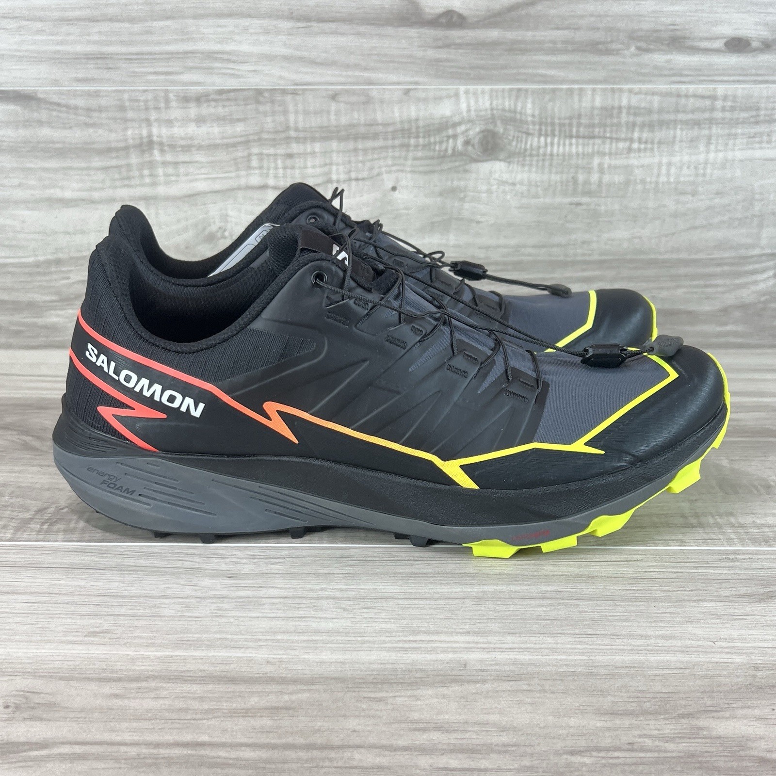 Salomon Thundercross Men’s Sz 11 Trail Running Shoe Black Yellow Orange 472954