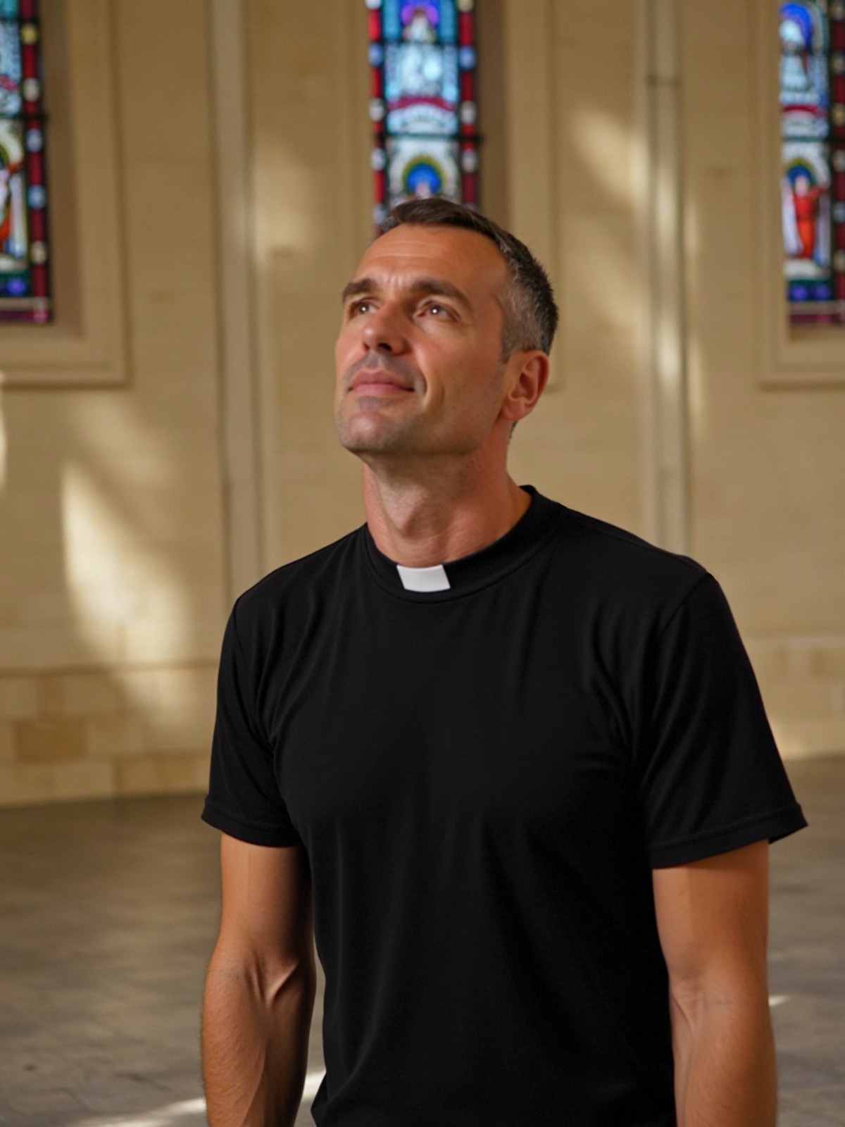 Clergy Shirt Priest Vicar T Shirt Pastor Shirts with Clerical Tab Collar