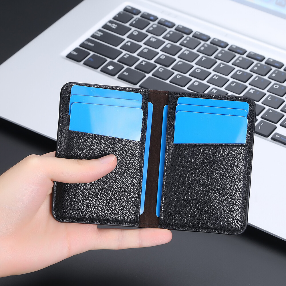 Business Thin Men’s Leather Short Bifold Wallet Credit Card Holder Purse Clutch