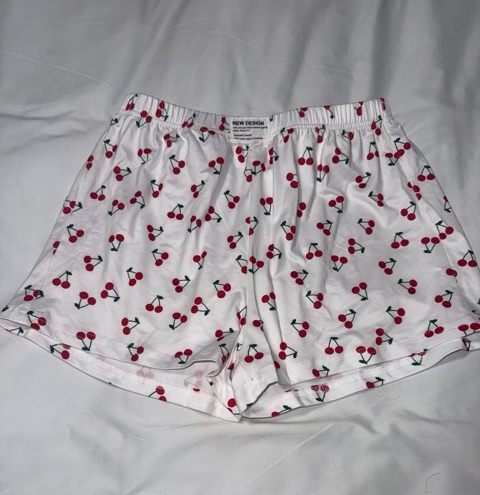 New Design Women’s Cherry Print Casual Pajama Lounge Shorts