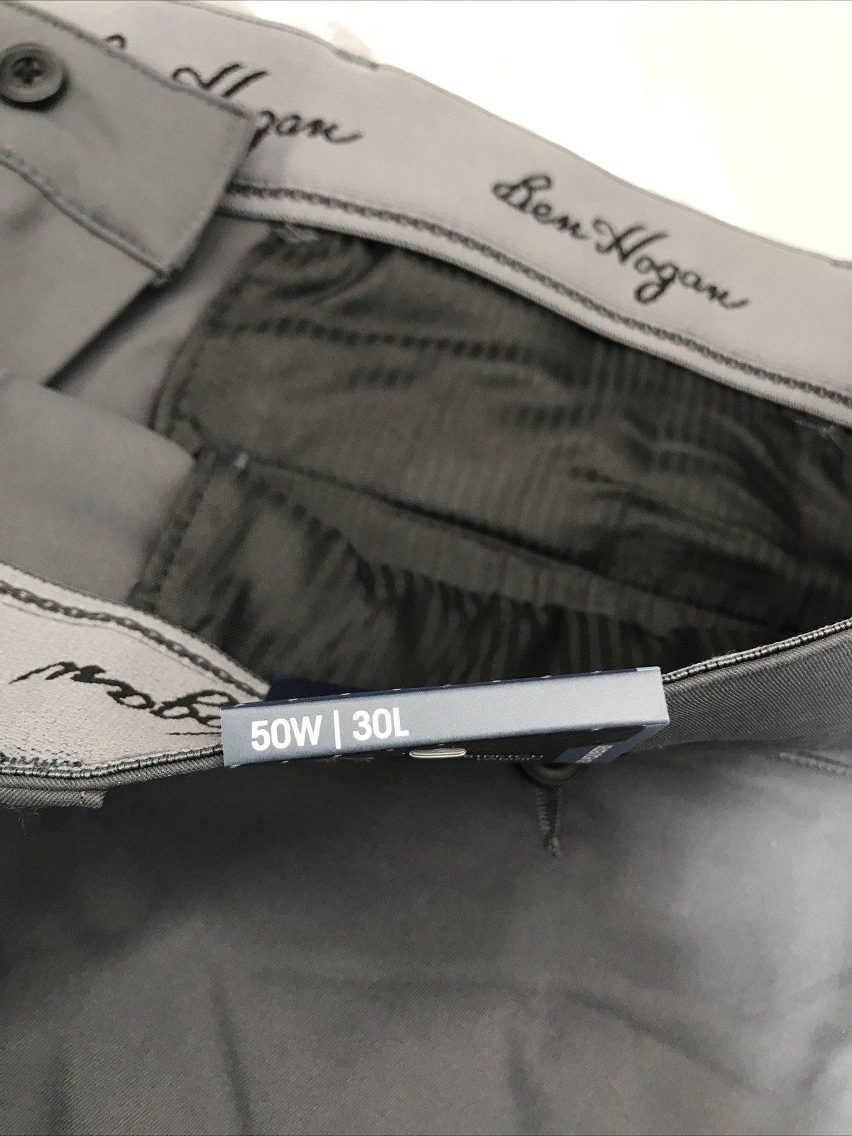 Ben Hogan Mens Performance Pants Stretch Fabric Size 50×30 Asphalt Dark Gray New