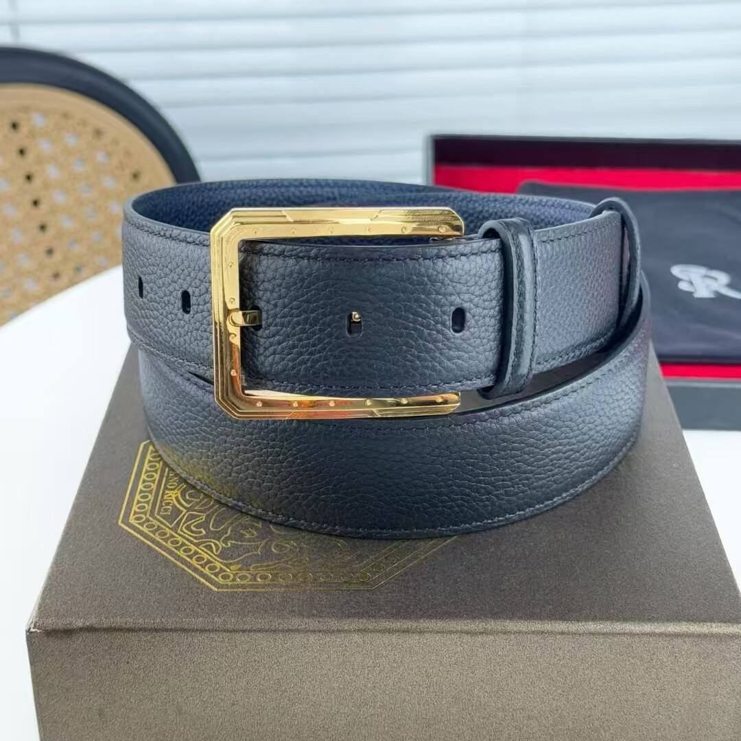 Stefano Ricci Luxury Leather Black/Blue Belt