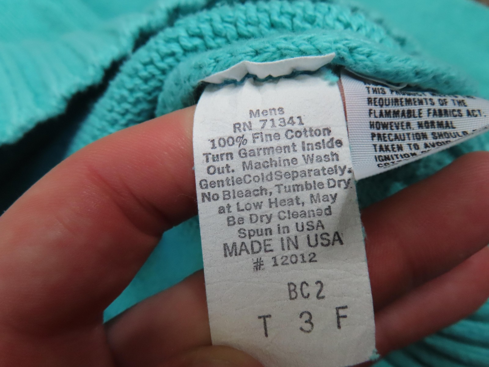LL Bean Sweater Mens Large Tall Blue Cotton Fisherman Crewneck Knit Pullover USA