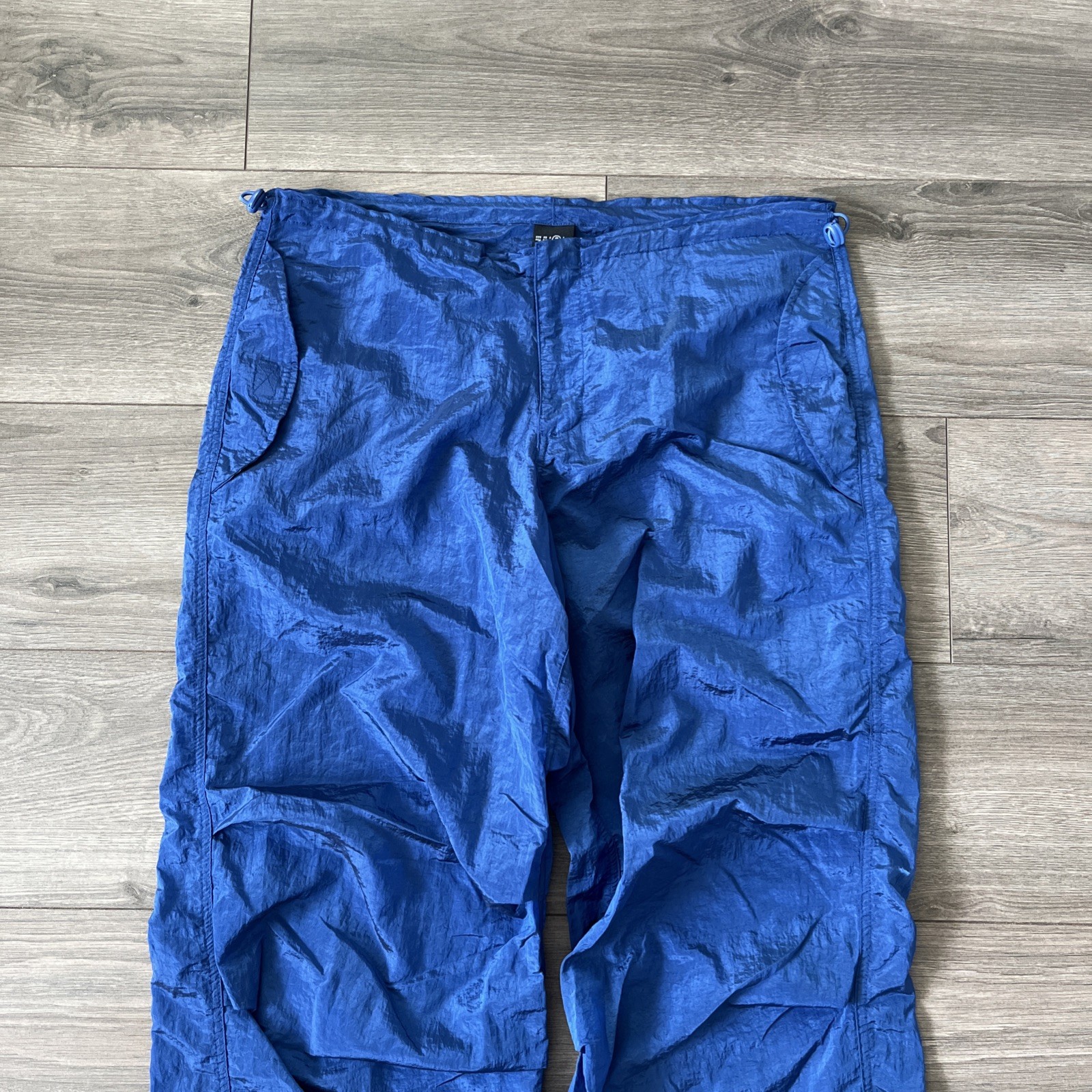 iets frans… Baggy Parachute Pants Mens M 100% Nylon Blue