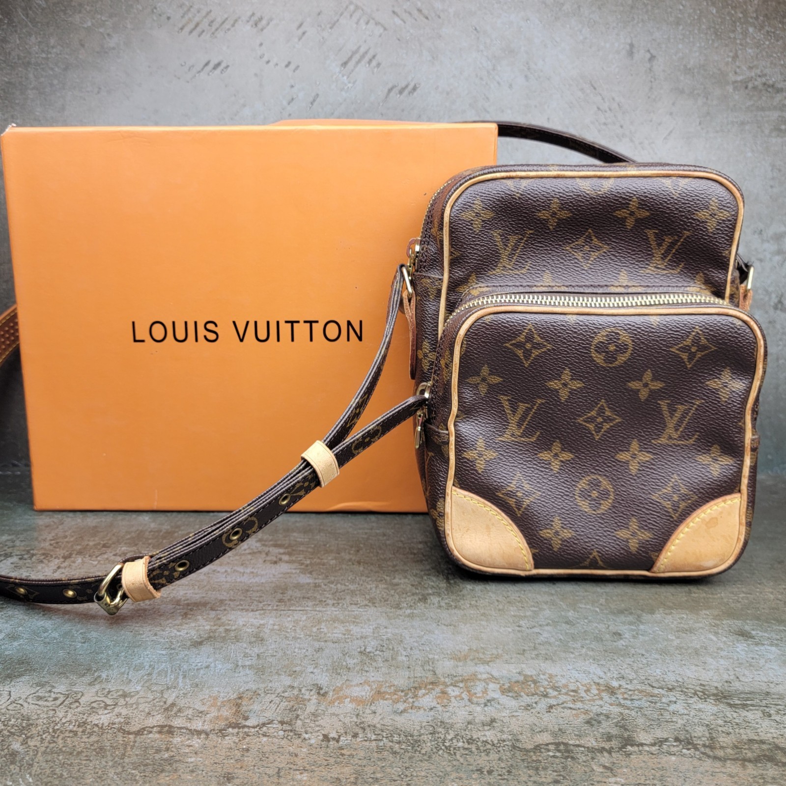 USA Seller Louis Vuitton Monogram Amazone Cross Body Shoulder Bag Leather M45236