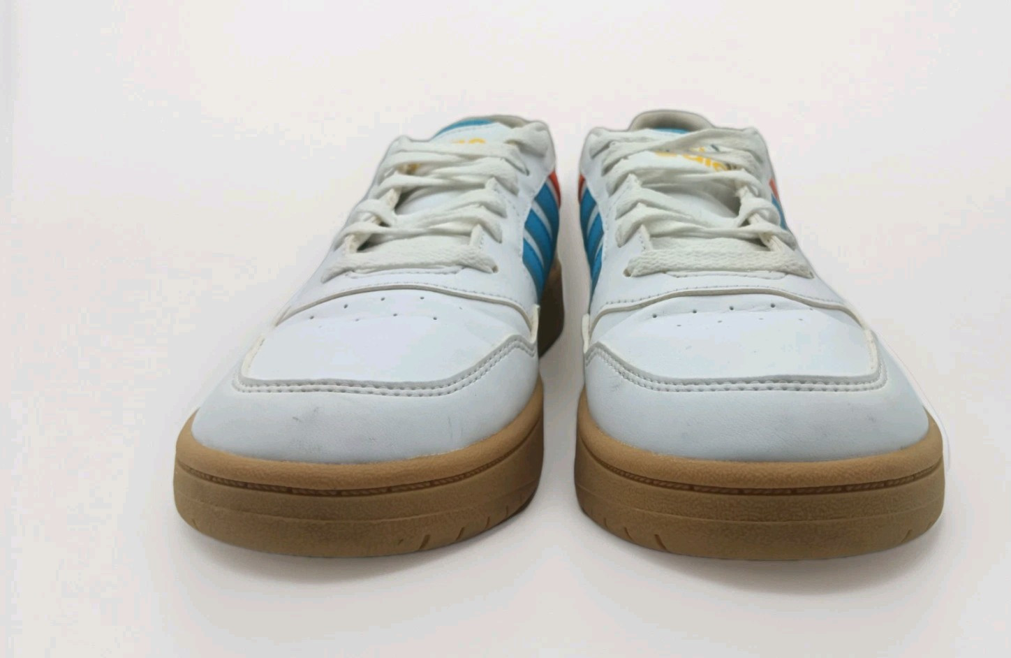 Adidas Hoops 3.0 Low Youth Size 7 White, Blue, Orange HP9047