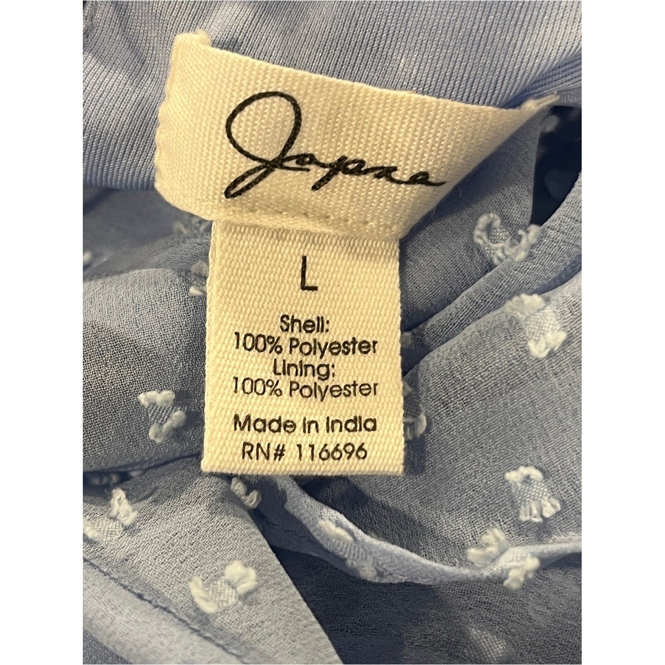 Japan Light Blue Swiss Dot long sleeves fake Wrap mini Dress size large