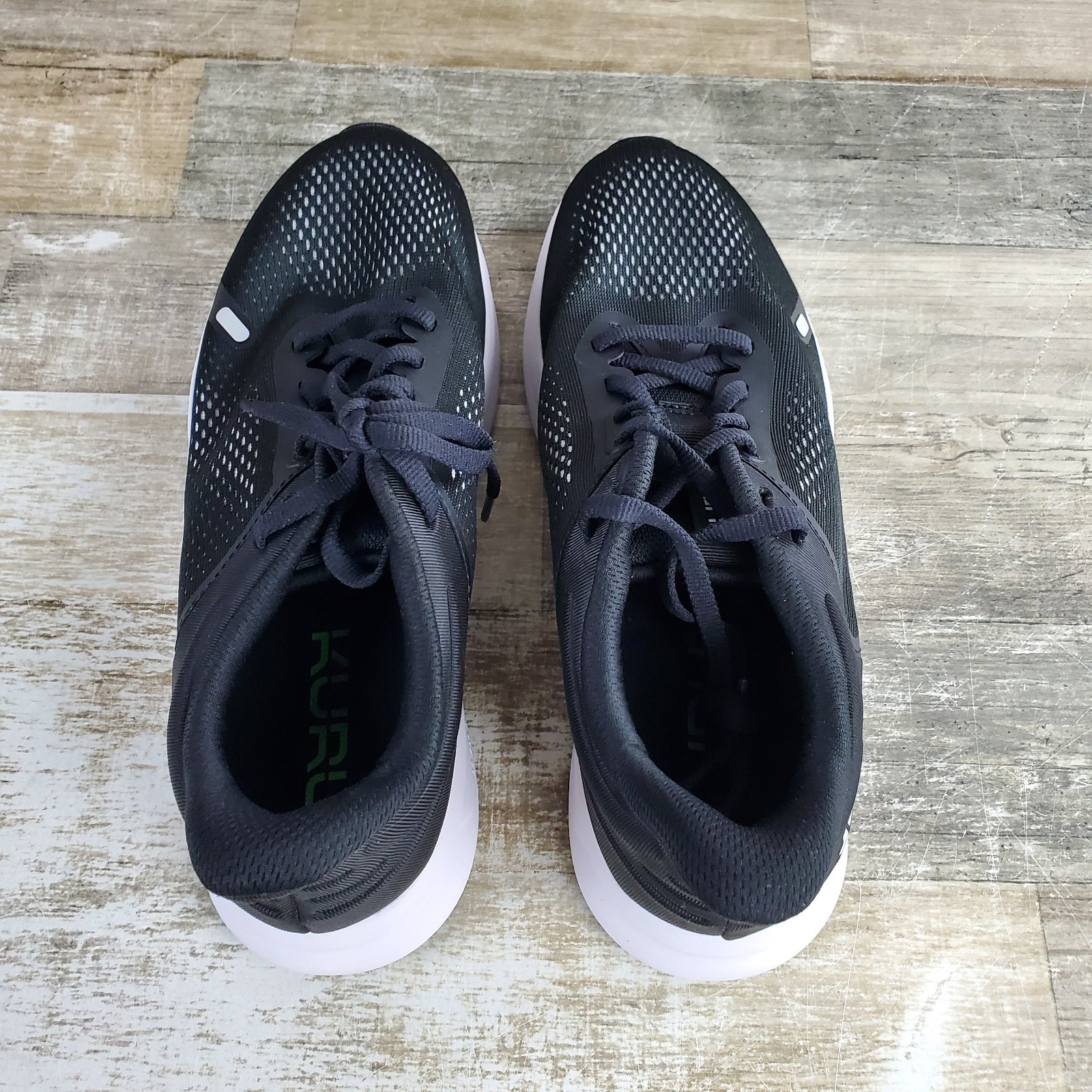 KURU ATOM Fusion Womens Shoes Sz 10 M Running Jet Black Bright White Sneakers