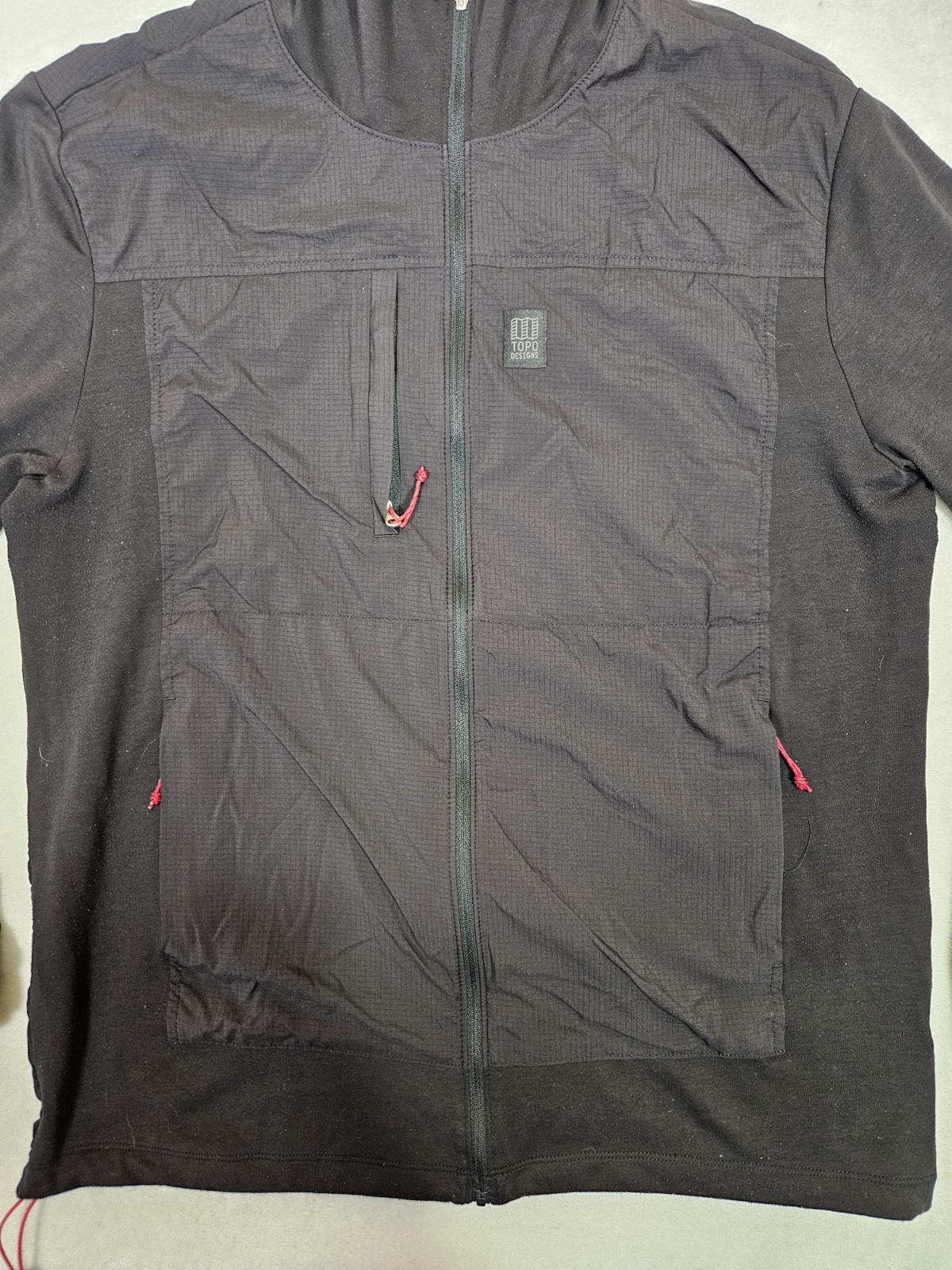 Topo Designs Jacket Men’s Hooded Lightweight Windbreaker Full Zip Size Large