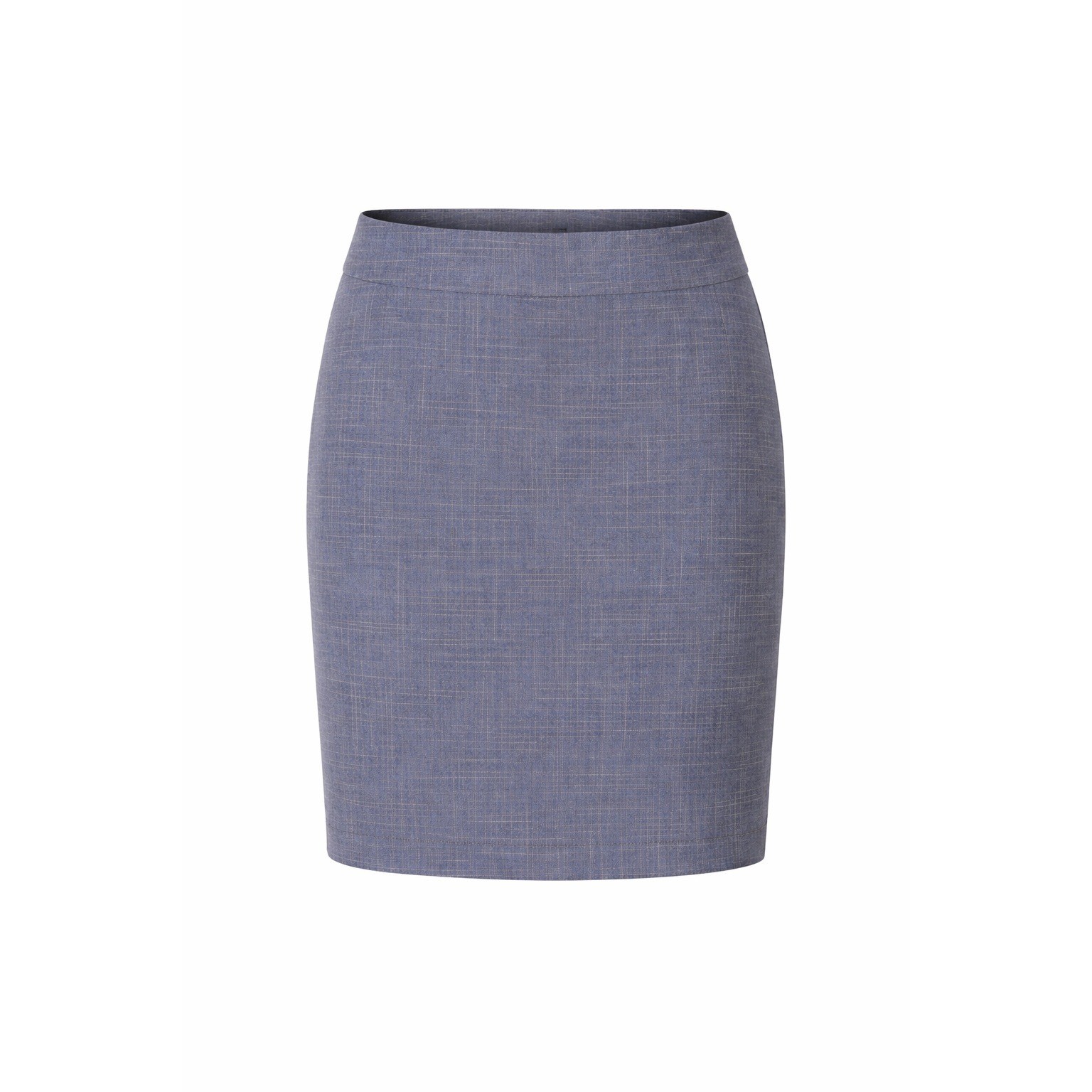 Ann Taylor Factory Blue Grey Crosshatch Pencil Skirt Size 14 Lined Professional