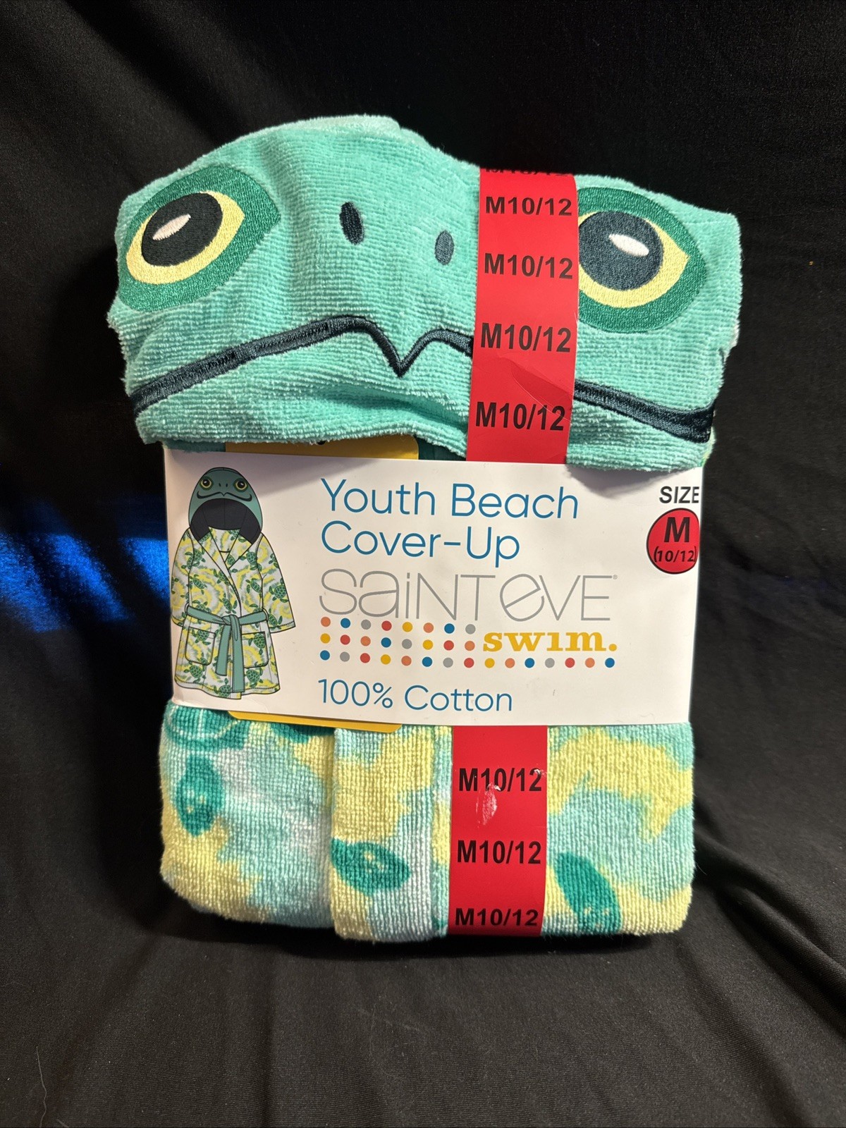 Saint Eve Youth Beach Hooded Coverup Robe Frog Green Size XS 5/6 NWT
