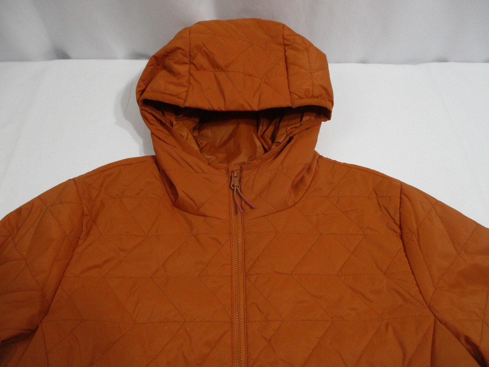 Prana Jacket Womens Medium Primaloft Puffer Coat Burnt Orange Hooded