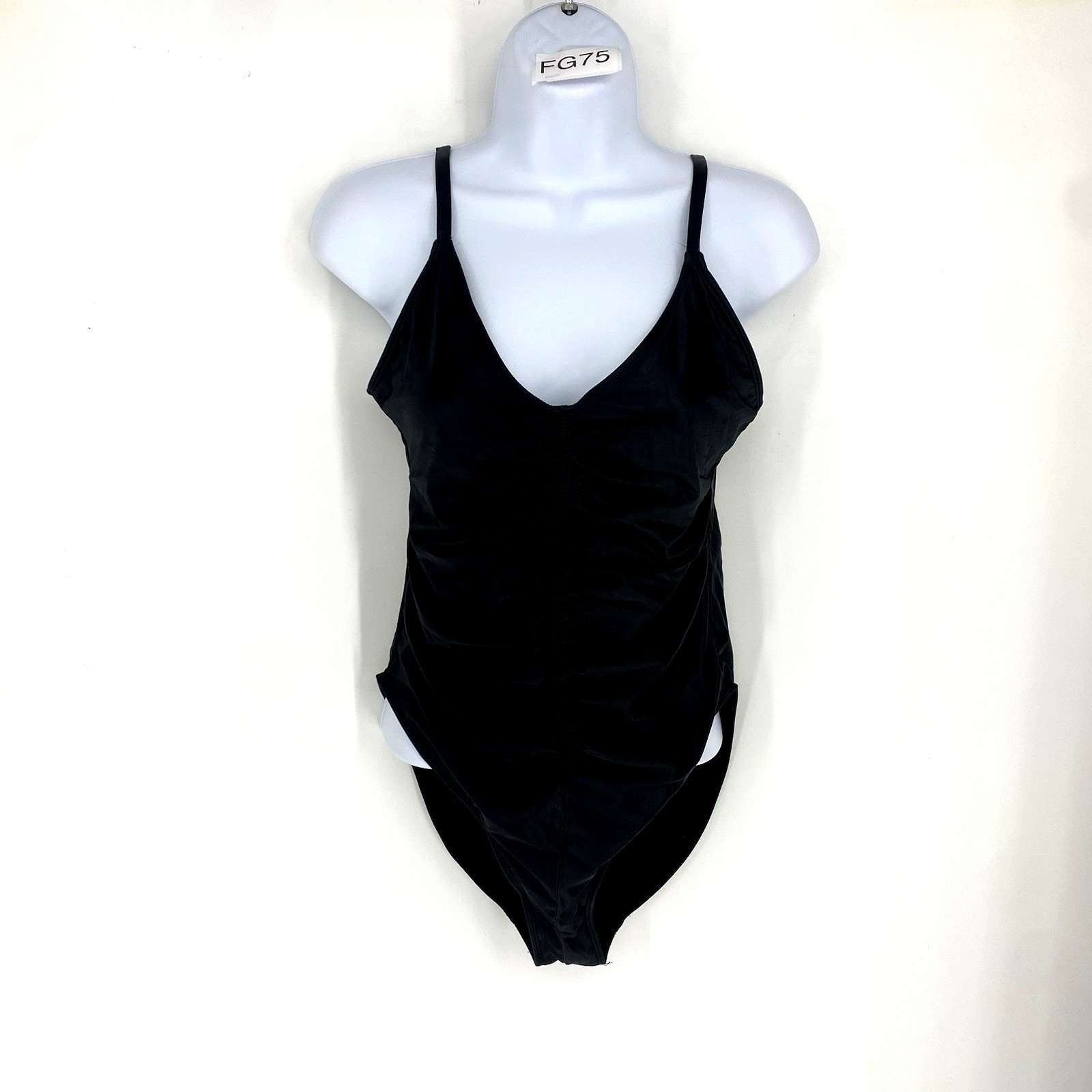Good American Black Ruched One Piece Swimsuit Size 3 Flattering Plus Swim Modern