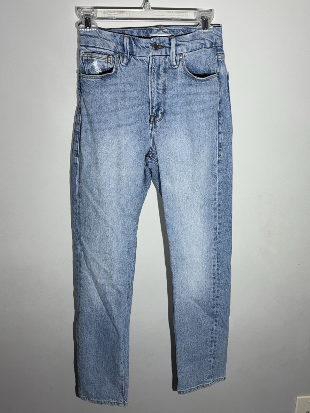 Good American Jeans Womens 2/26 Blue Straight Casual Denim Organic Cotton