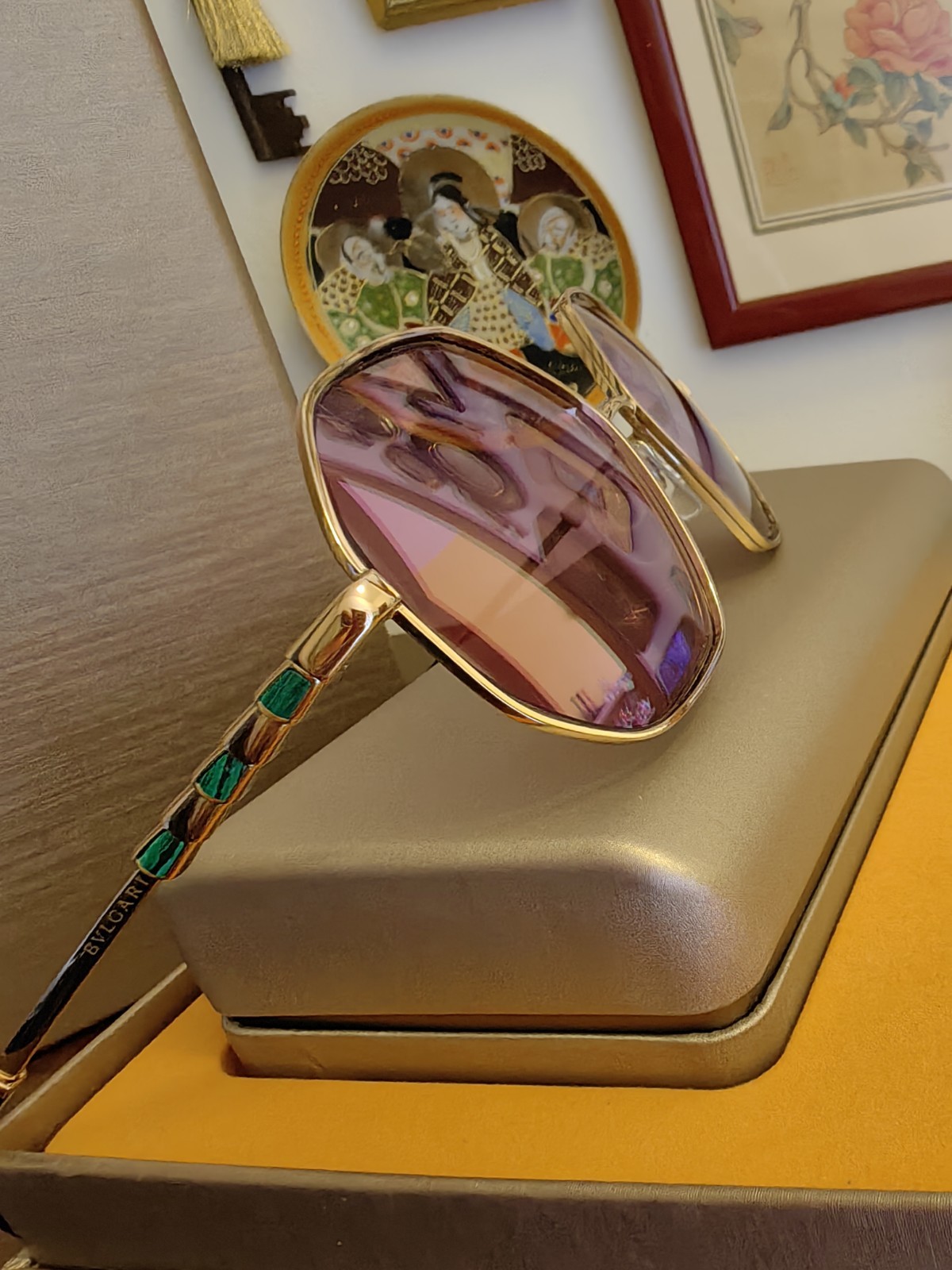 New Gold-Plated Sunglasses BVLGARI Italy
