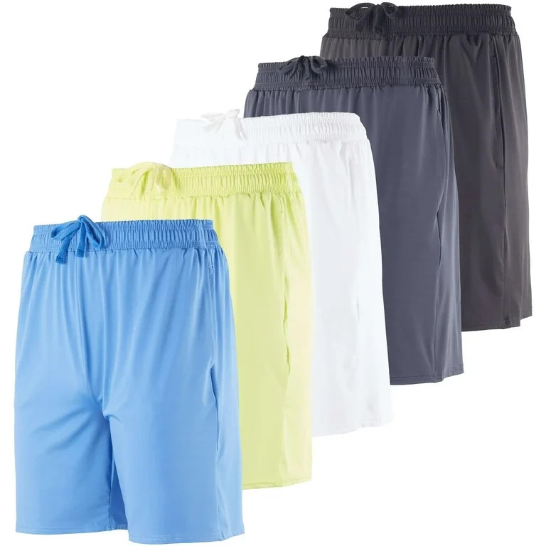 {5 Pack} Men’s Dry-Fit 7″ Sweat Resistant Workout Shorts with Pockets (S-3XL)