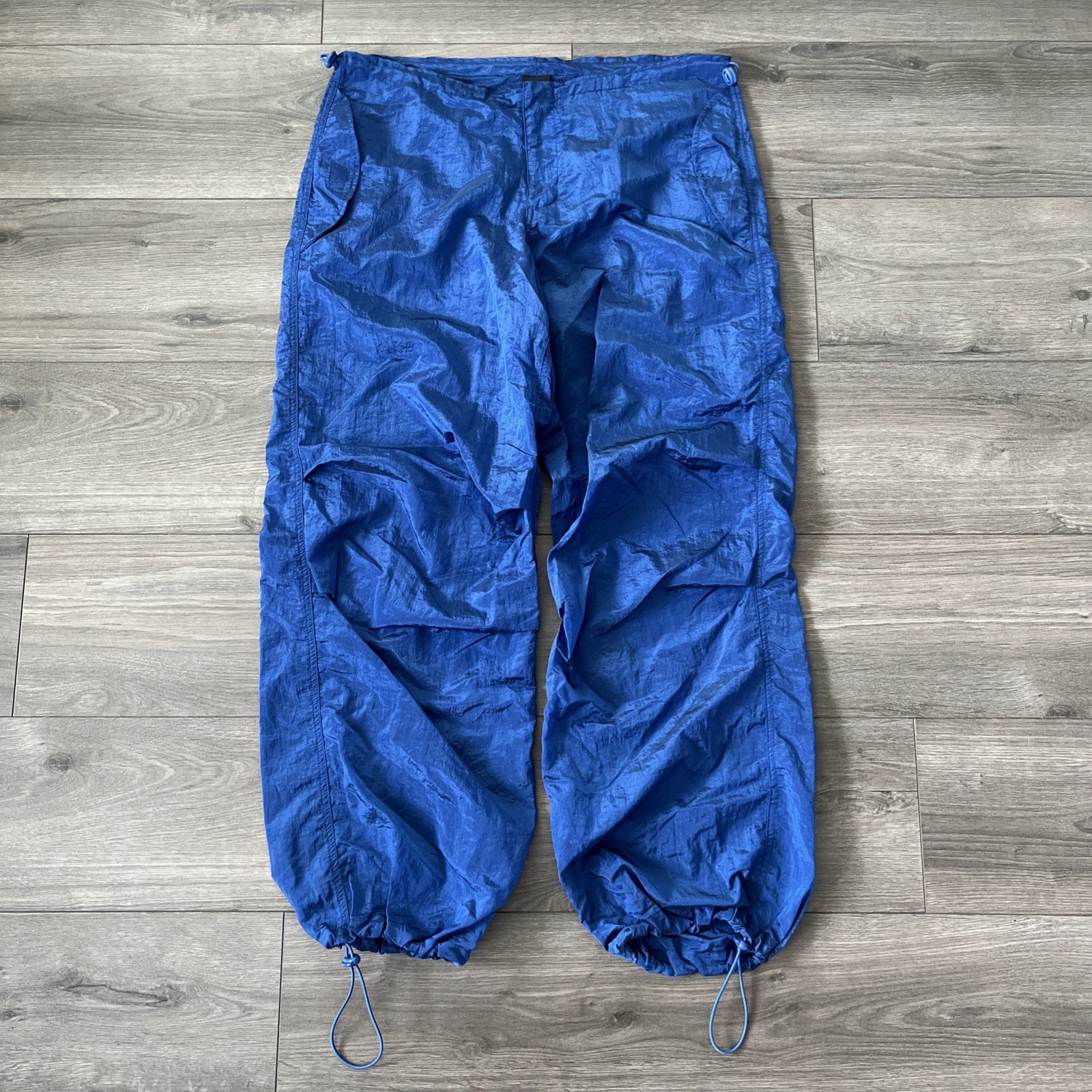iets frans… Baggy Parachute Pants Mens M 100% Nylon Blue