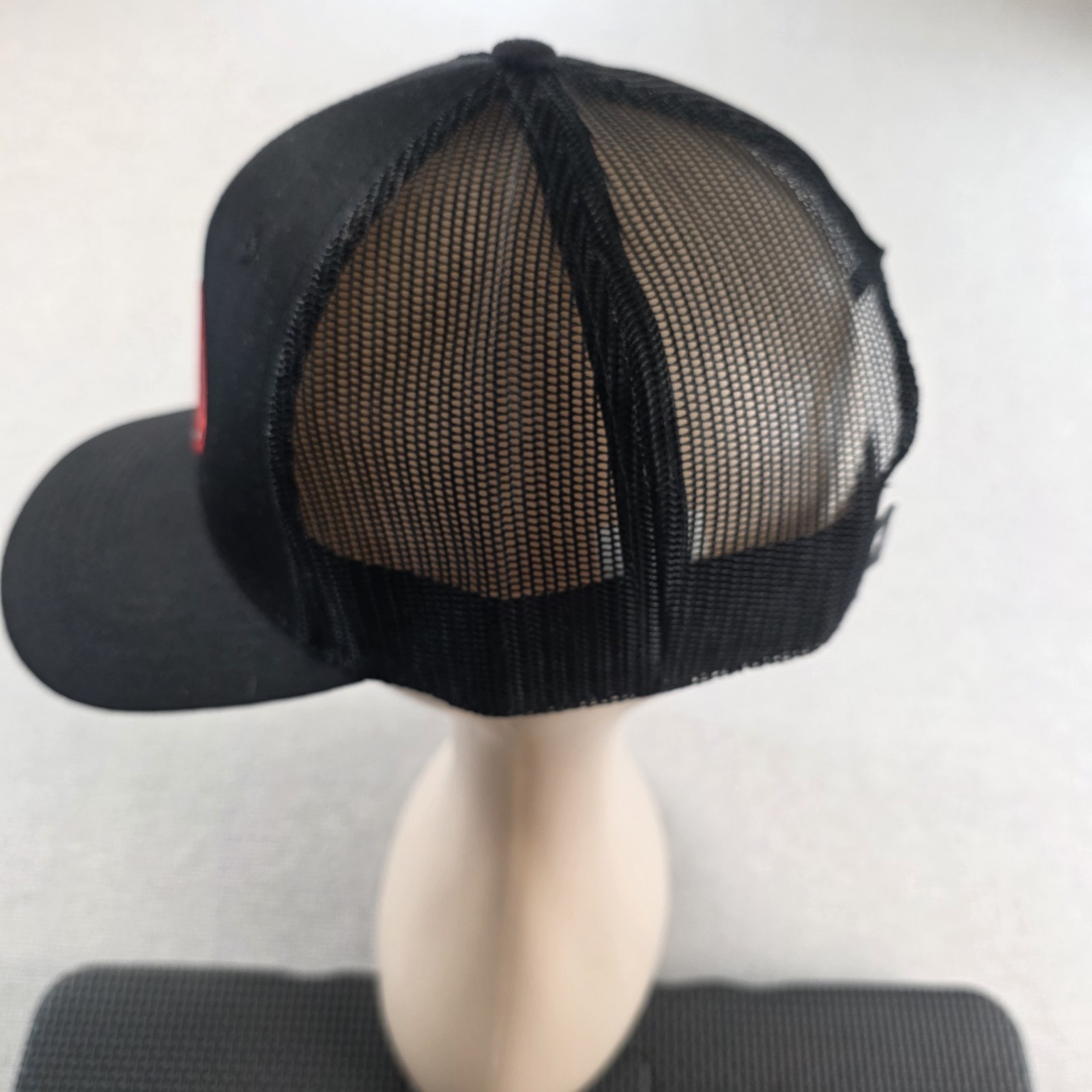 Fierce Headwear “Trucker Til The Day I Die” Mesh Snapback Hat Cap Black/Red