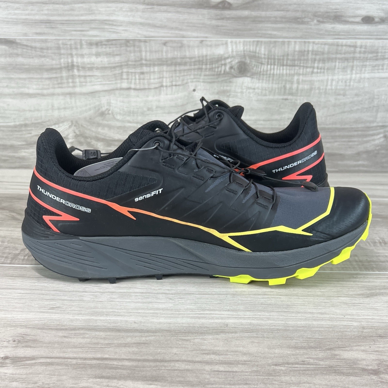 Salomon Thundercross Men’s Sz 11 Trail Running Shoe Black Yellow Orange 472954
