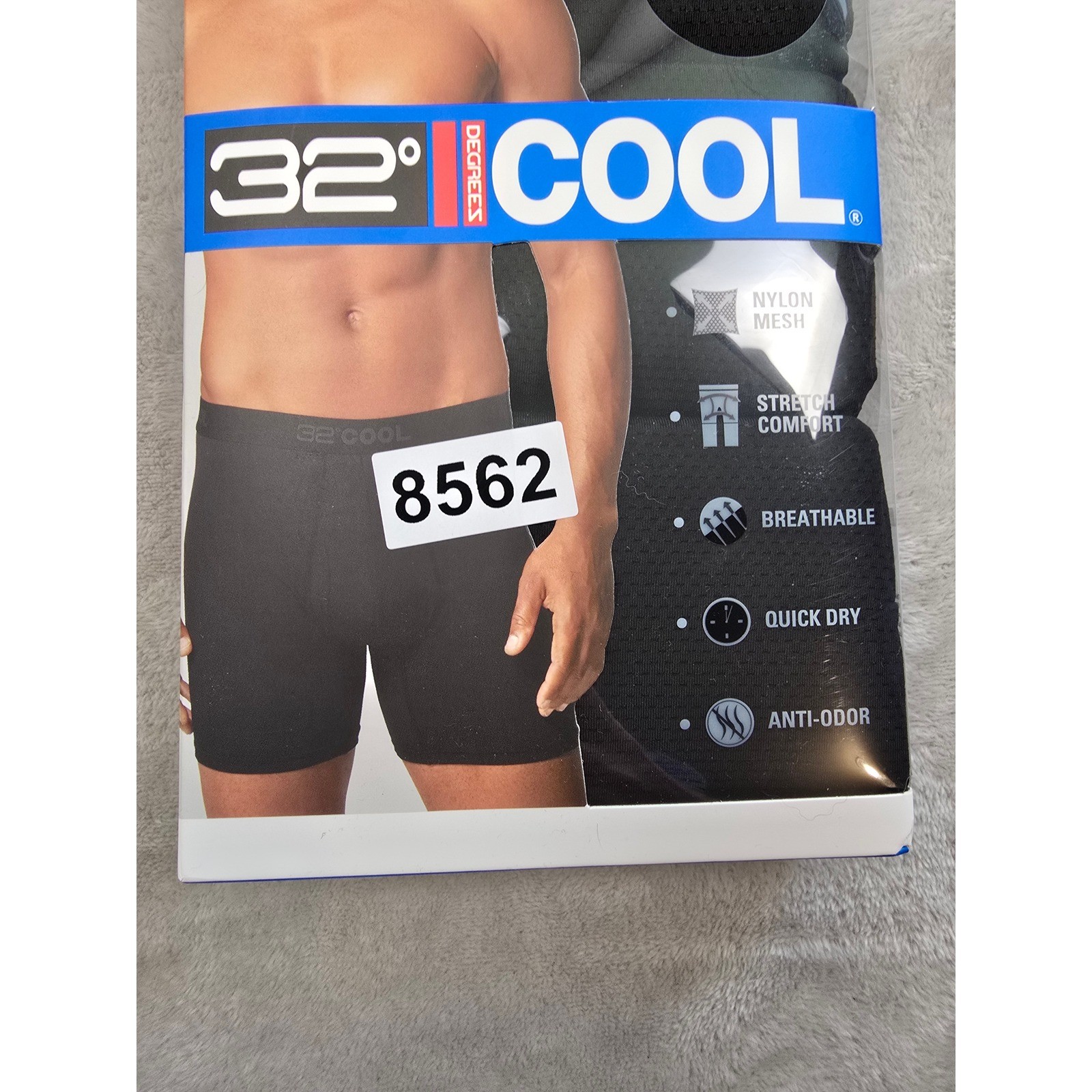 32 Degrees Boxer Brief Men XL Black 3 Pack Comfort Mesh Nylon Stretch Breathable
