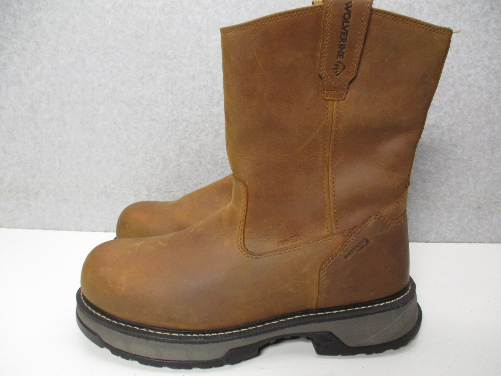 Wolverine Durashocks Wellington Brown Waterproof Composite Toe Boots Mens Sz 13