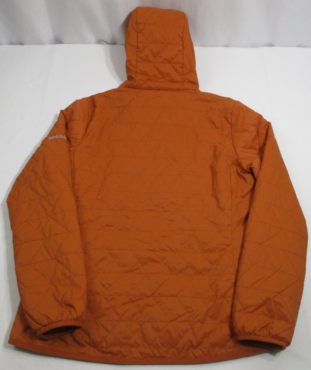 Prana Jacket Womens Medium Primaloft Puffer Coat Burnt Orange Hooded