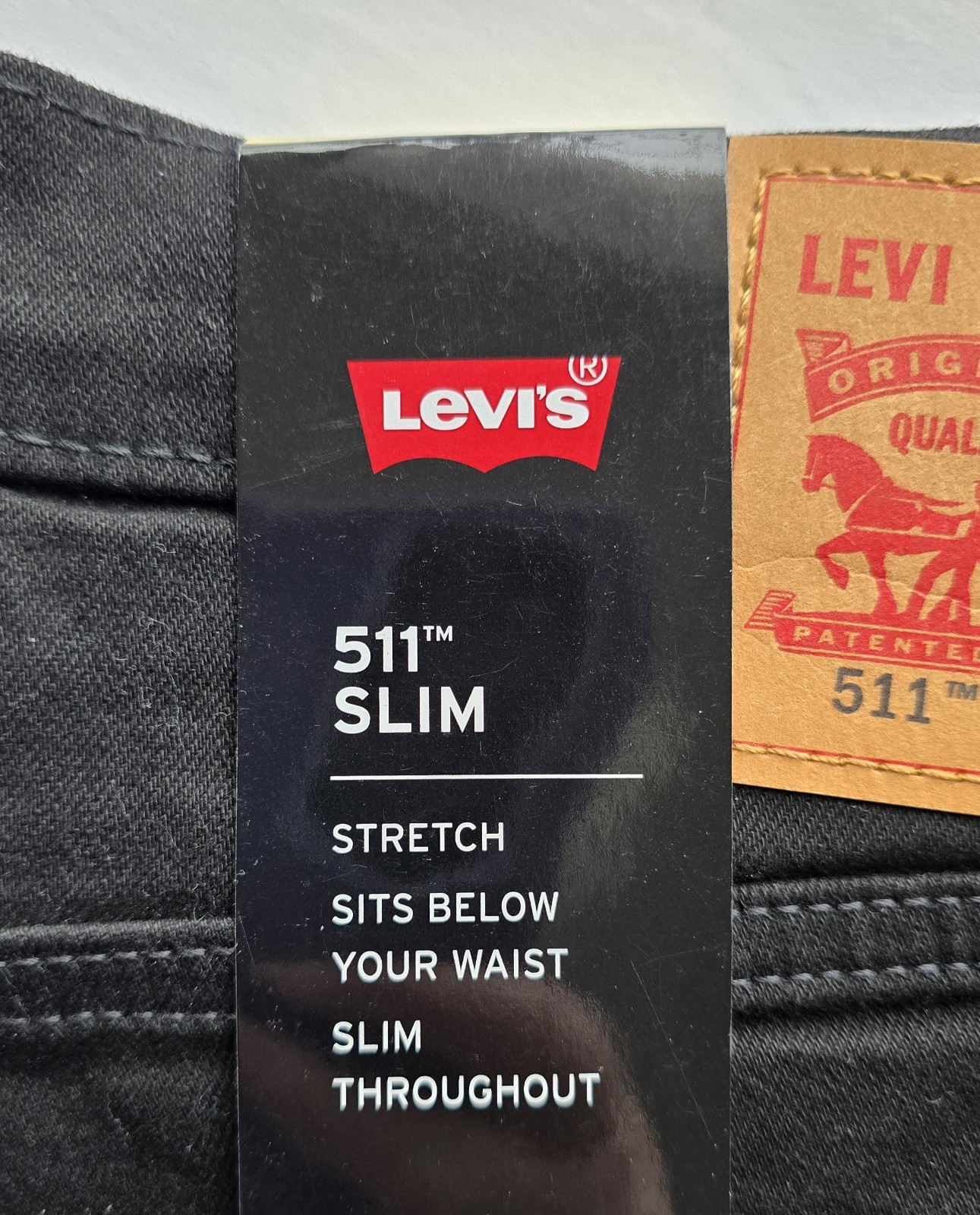 Levi’s Men’s 511 Slim Jeans Stretch Black Denim NEW 34×32
