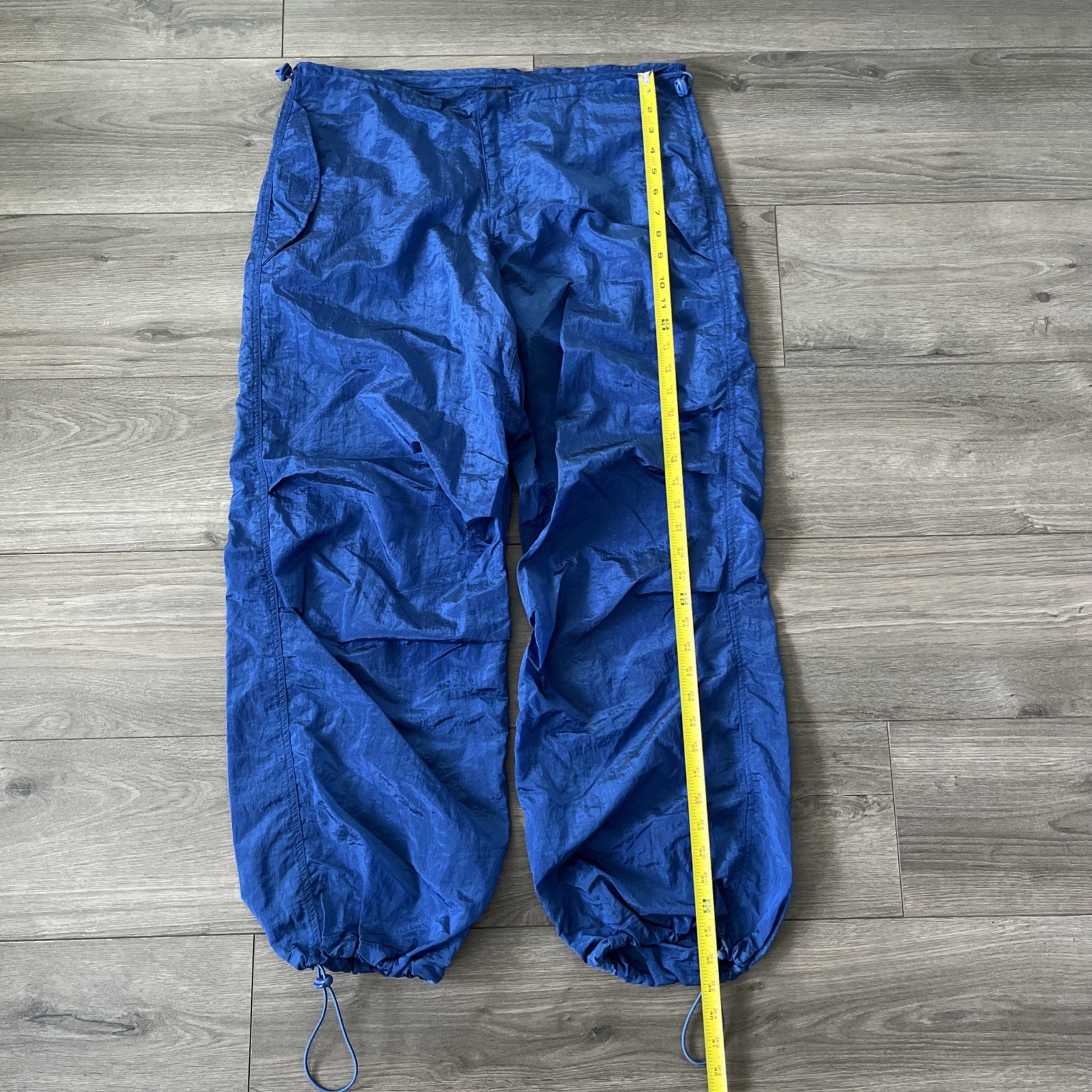 iets frans… Baggy Parachute Pants Mens M 100% Nylon Blue