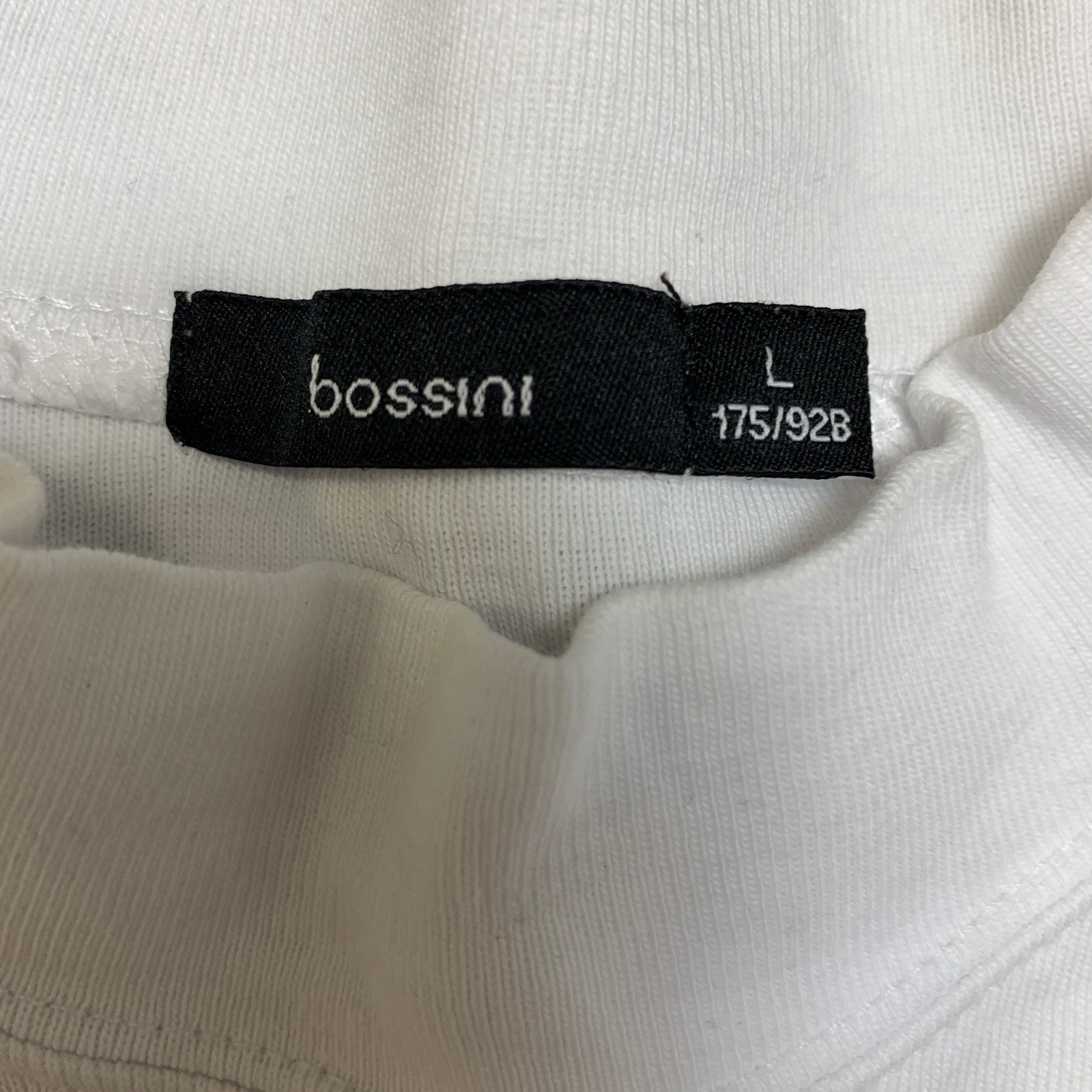 Bossini Shirt Men L White Long Sleeve Mock Neck Pullover Casual Wear Lightweight