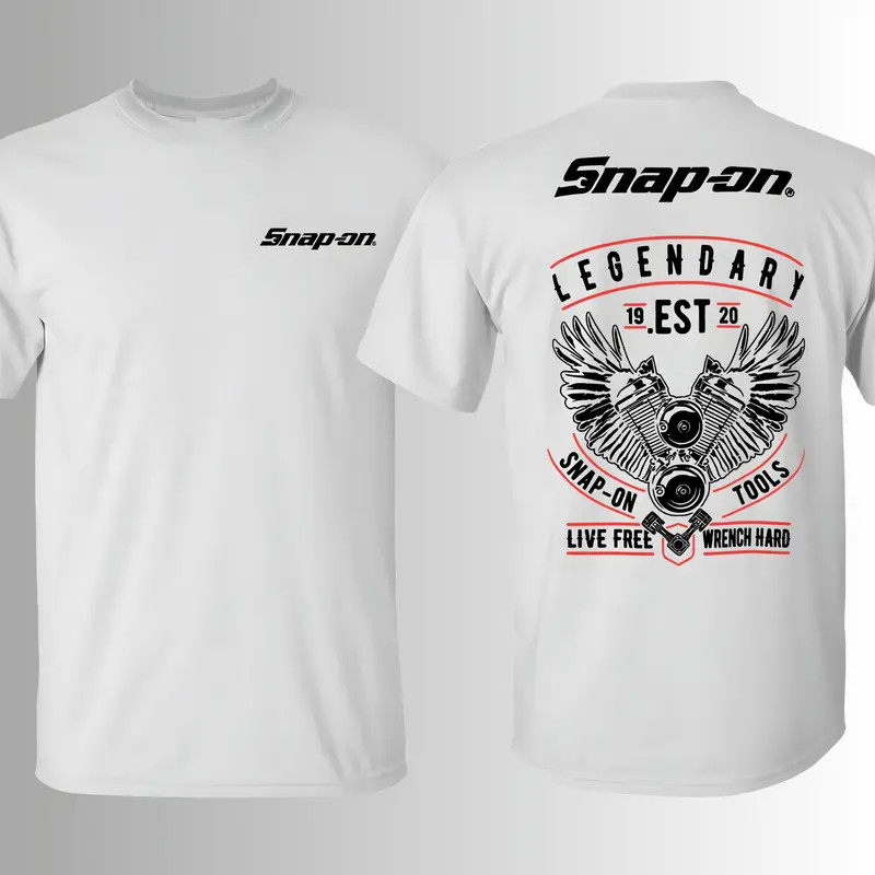 Snap-on Mechanic T-Shirt Live Free Wrench Hard V-Twin Engine Tee
