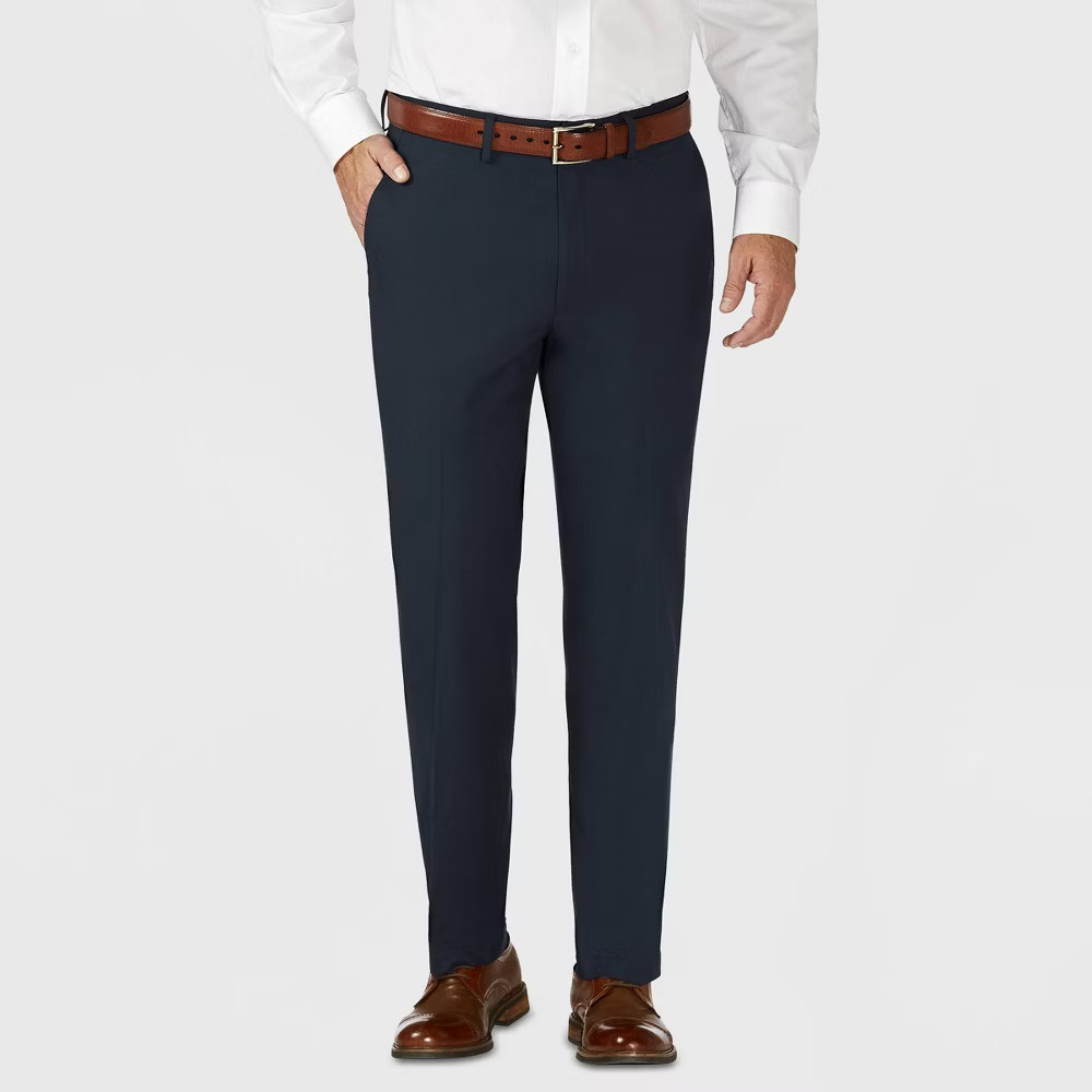 Haggar H26 Men’s Mid Rise Tailored Fit Full Pants Lightweight