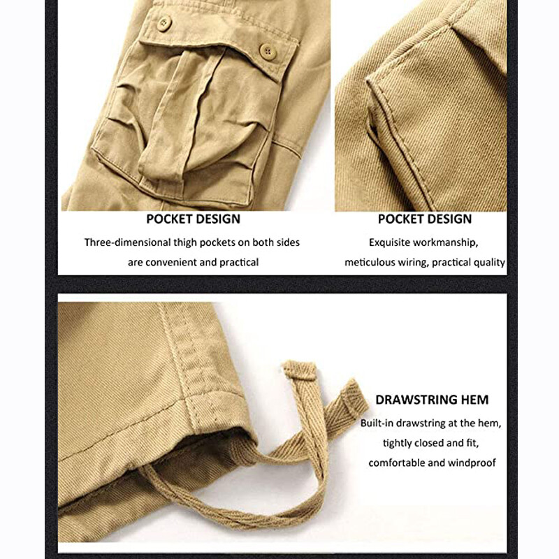 Men’s Army Tactical Combat 100% Cotton Cargo Work Pants Outdoor Hiking Trousers