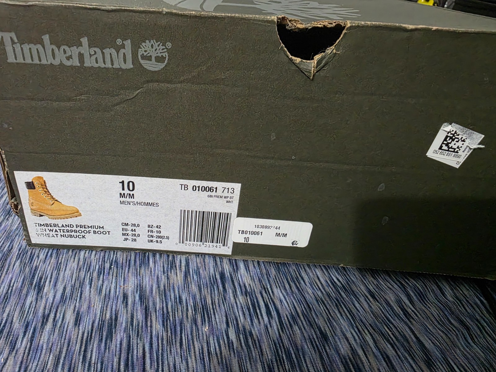 Timberland Men’s 6 Inch Premium Waterproof Boots Size 10 Us