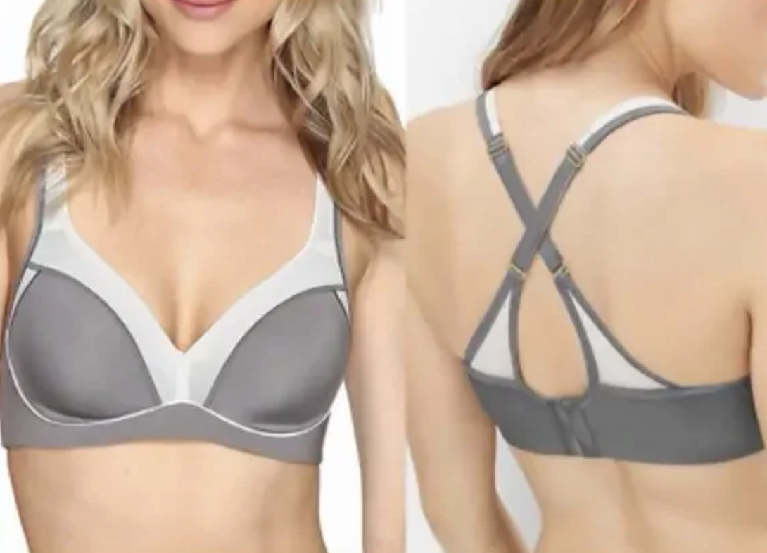 Natori 34DDD Zen Sports Bra Convertible Underwire Padded 752147 Gray