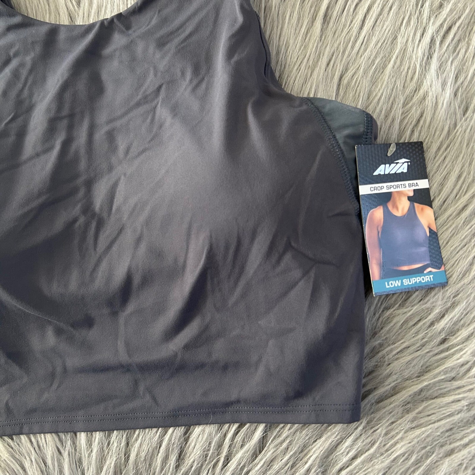 Avia Wireless Crop Sports Bra Women’s Size Large (D-DD) Gray Moisture Wicking
