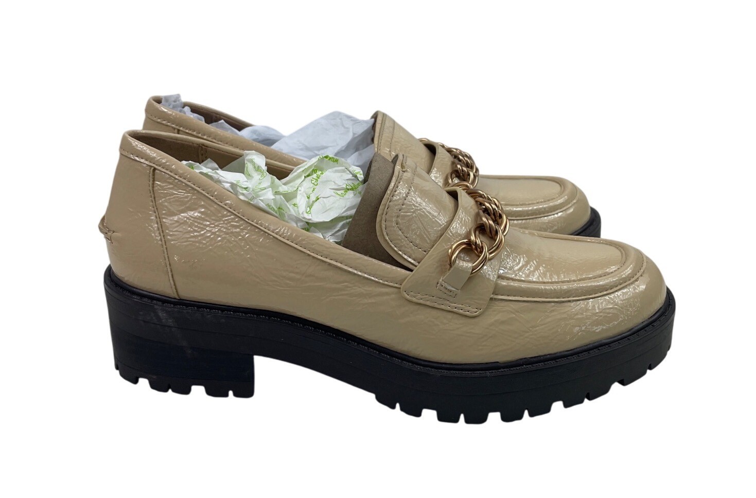 Sam Edelman NY Lug Sole Loafers Womens 7M Wheat Leather Platform Shoes