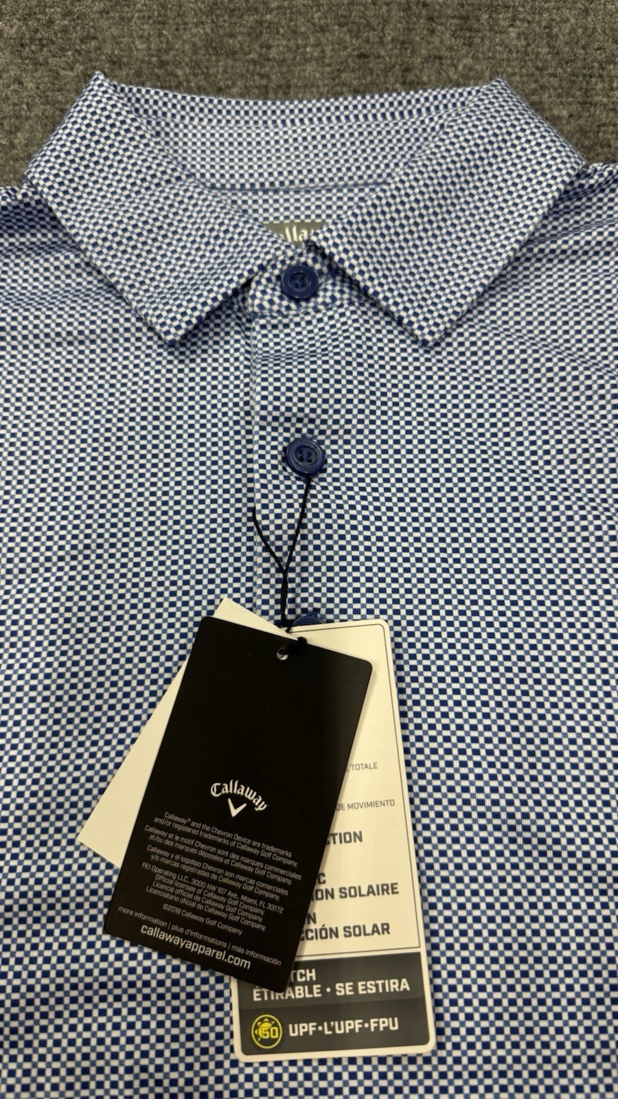 Callaway Men’s Opti-Dri Blue Golf Polo Size L Short Sleeve Lightweight