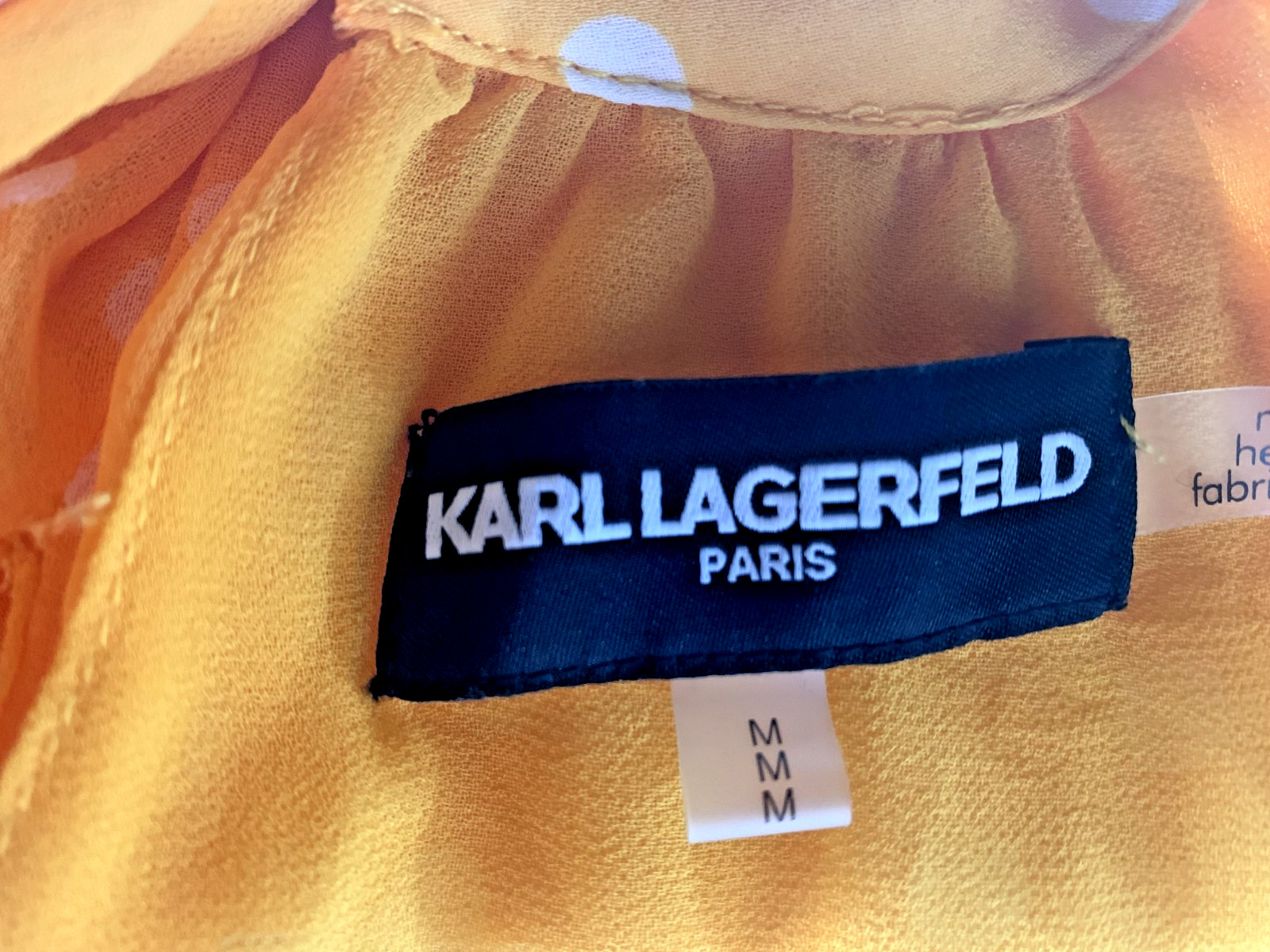 Karl Lagerfeld Paris Women’s Pleated Mock Neck Halter Top Blouse Yellow – Size M