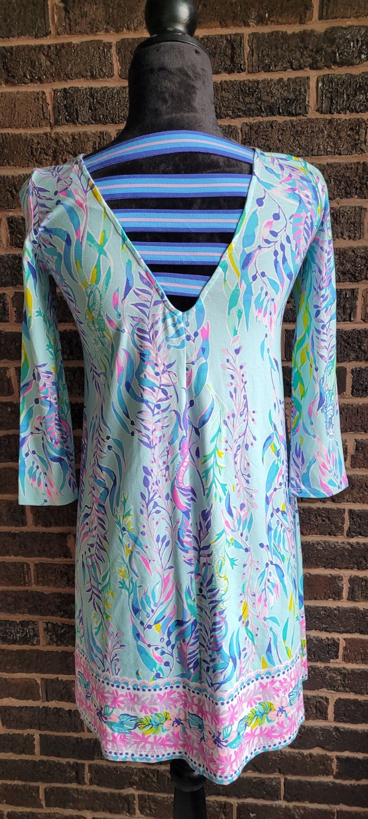 Lilly Pulitzer Womens Ophelia Blue Oasis Swing Dress Size XXS