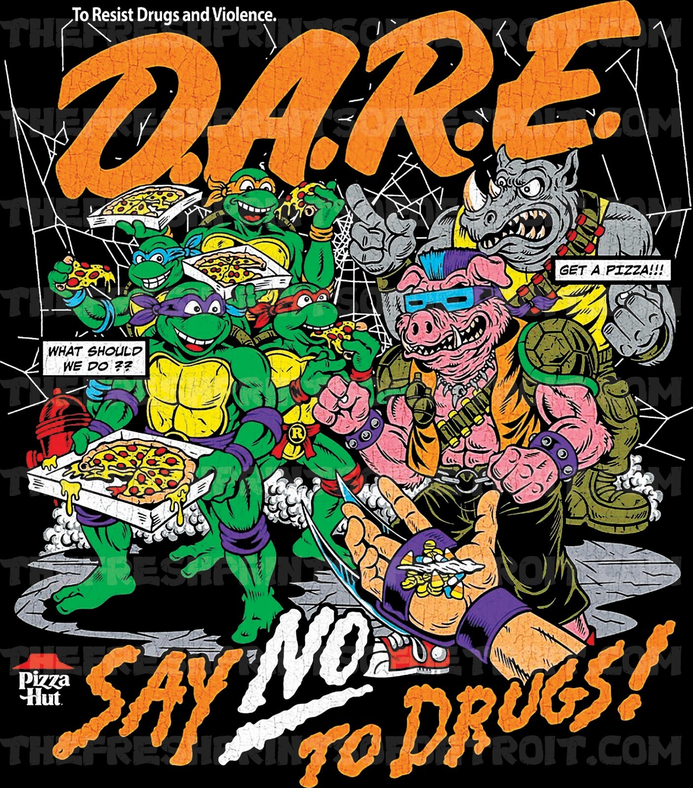 TMNT D.A.R.E. Halloween T-Shirt Vintage Design