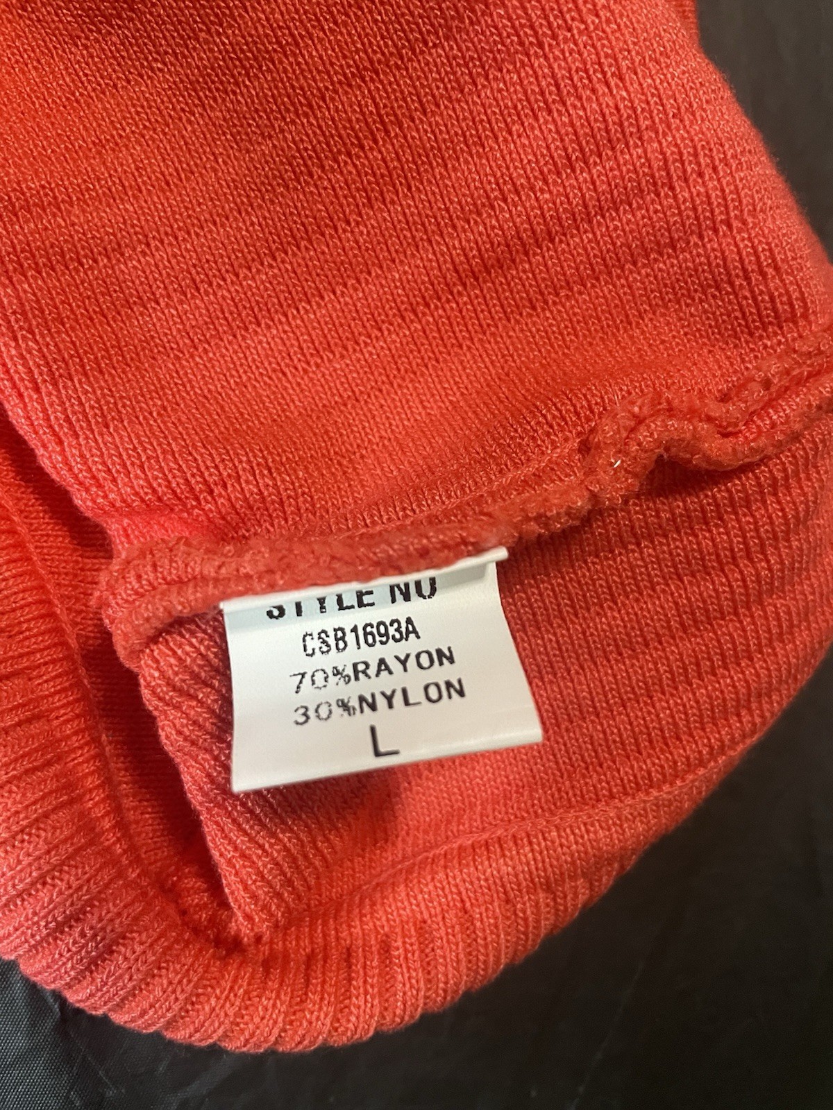 REHAB Women’s Orange Ribbed Knit Pencil Skirt Knee Length Pull-On Size L