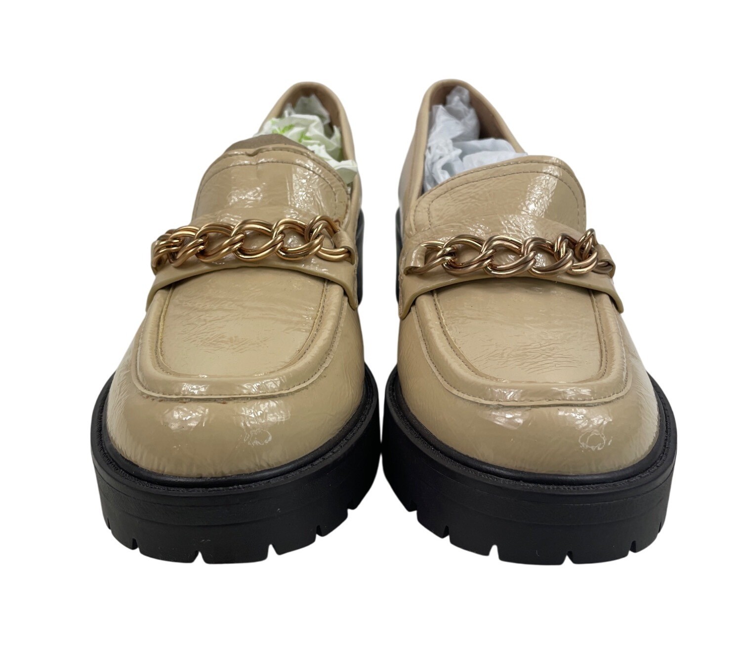 Sam Edelman NY Lug Sole Loafers Womens 7M Wheat Leather Platform Shoes