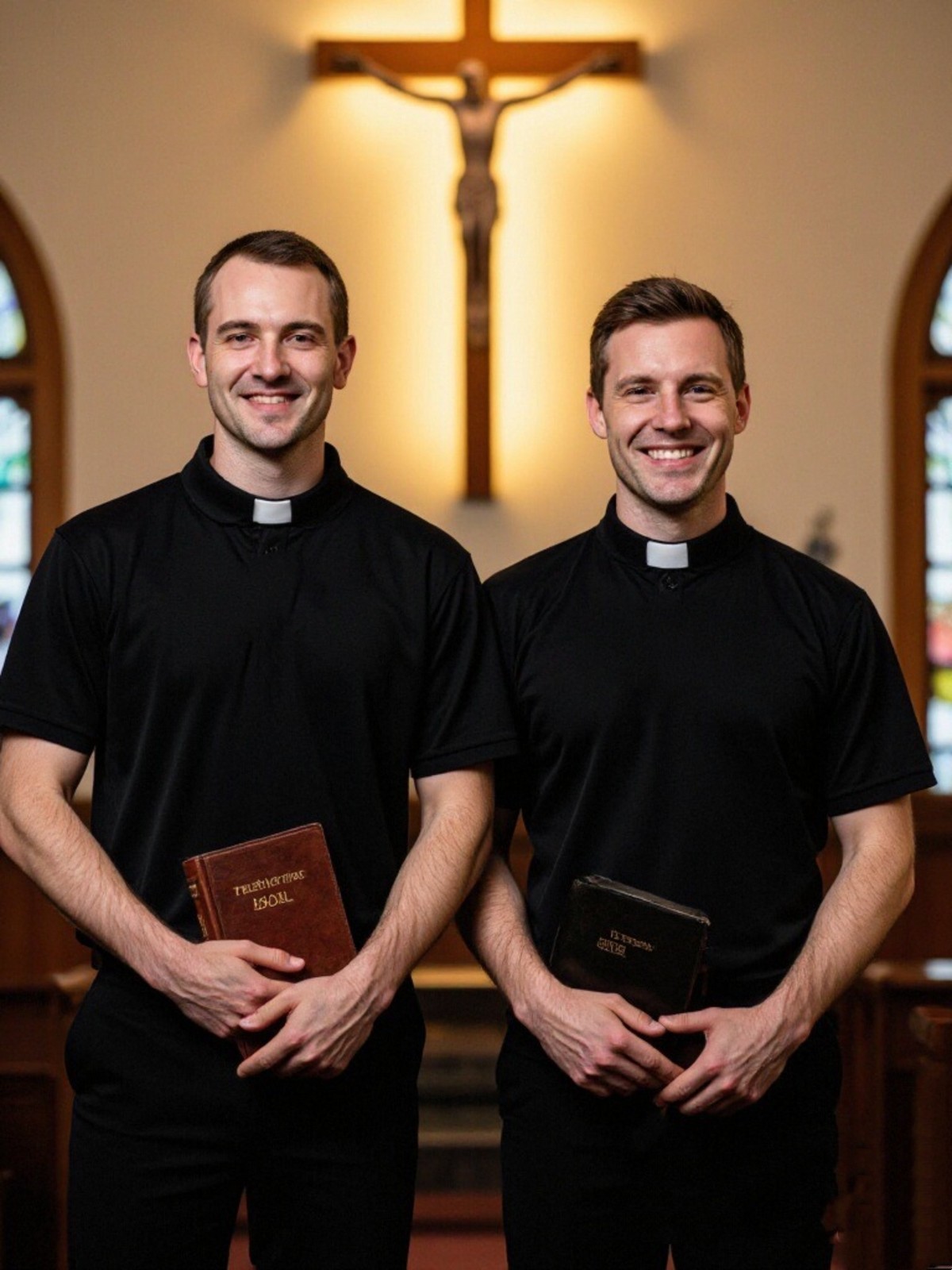 Clergy Shirt Priest Vicar T Shirt Pastor Shirts with Clerical Tab Collar