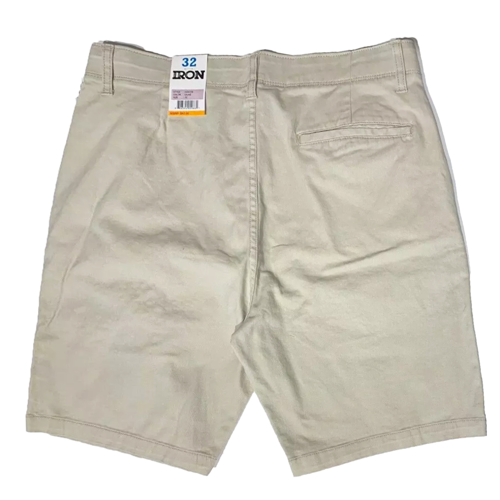 IRON CO. Men’s Stretch Fabric Flex Waist Flat Front Shorts Dune Color All Size