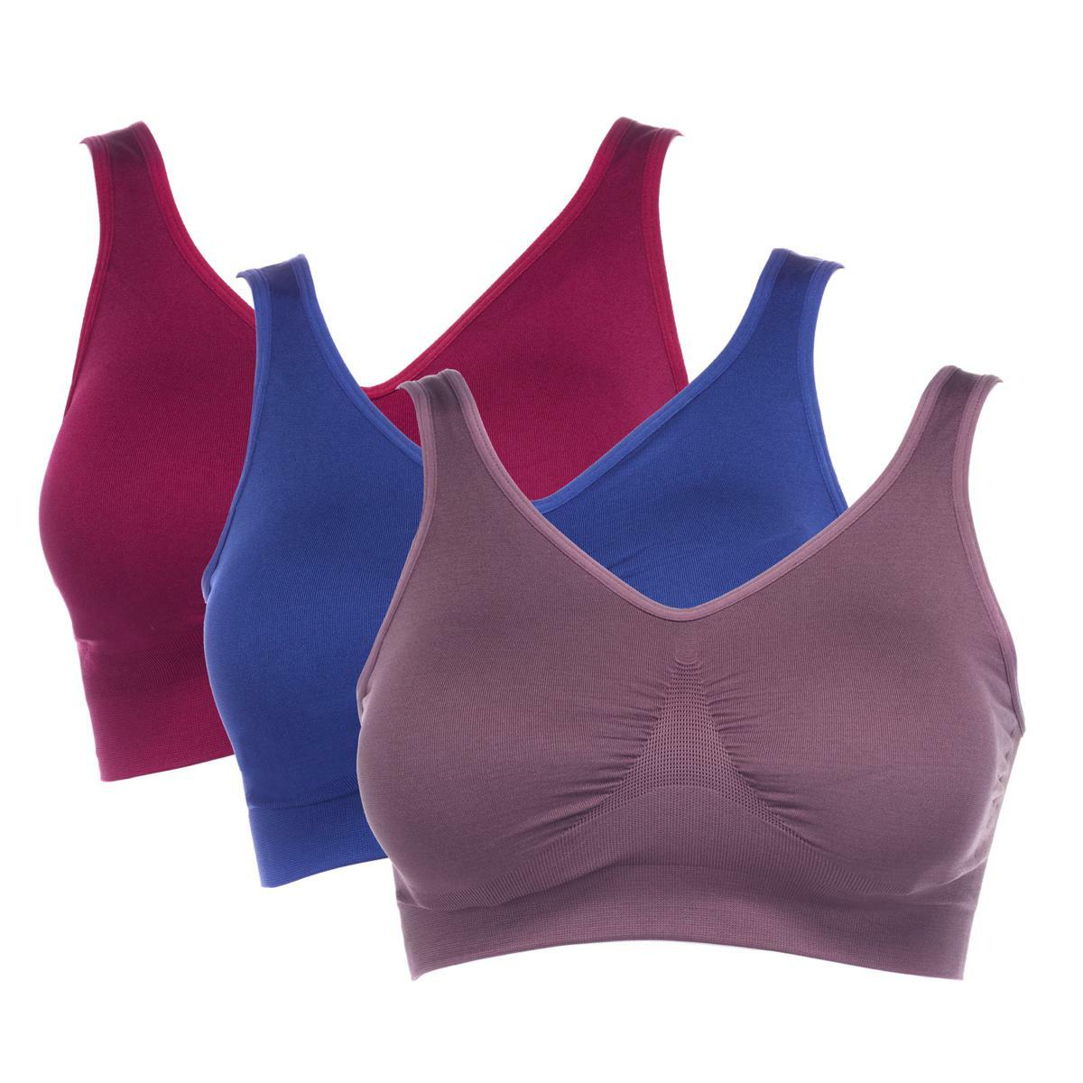 Rhonda Shear Sweetheart Ahh Bra 3-pack in Darks 630-931 , Size L